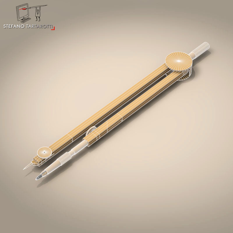 Compass measuring tool 3D model_3