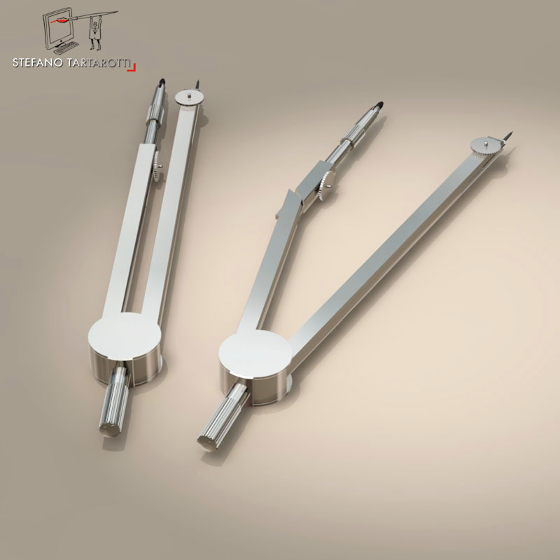 Compass measuring tool 3D model_5