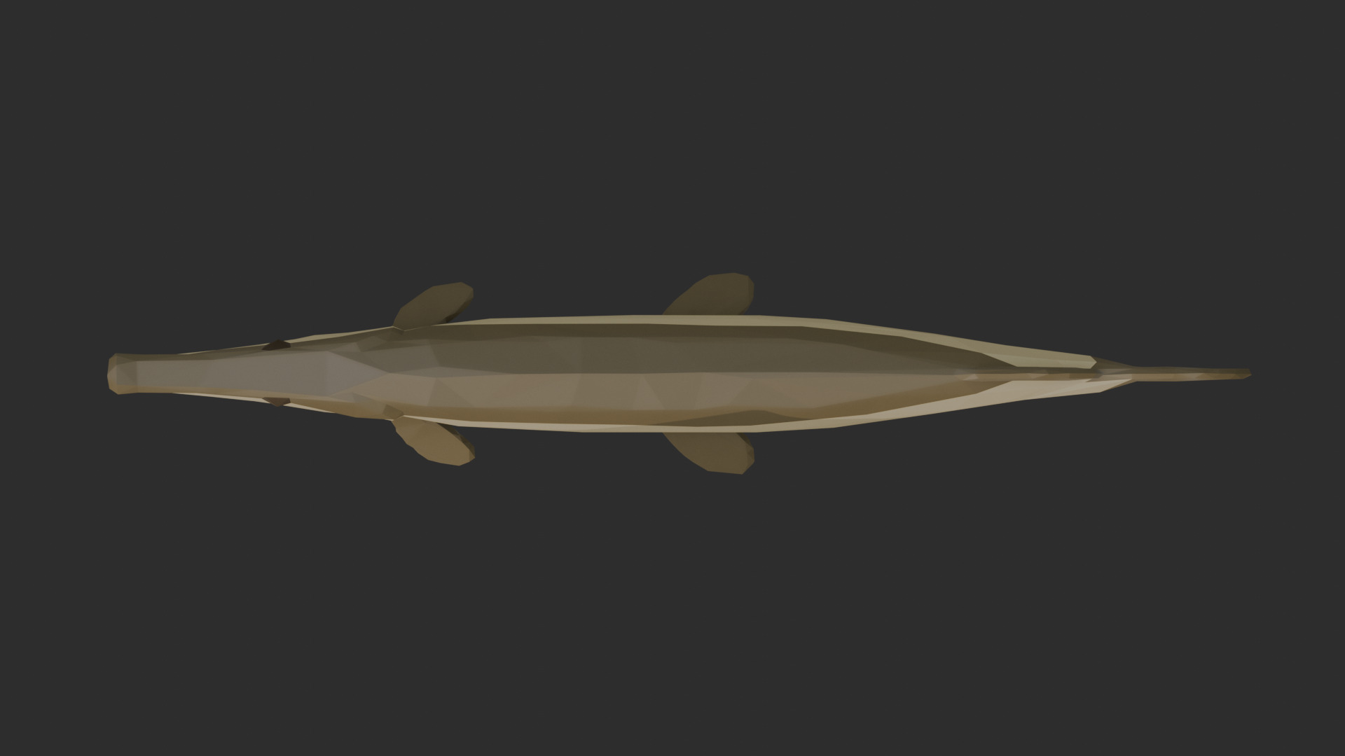 Low Poly Aligator Gar Low-poly 3D model_4