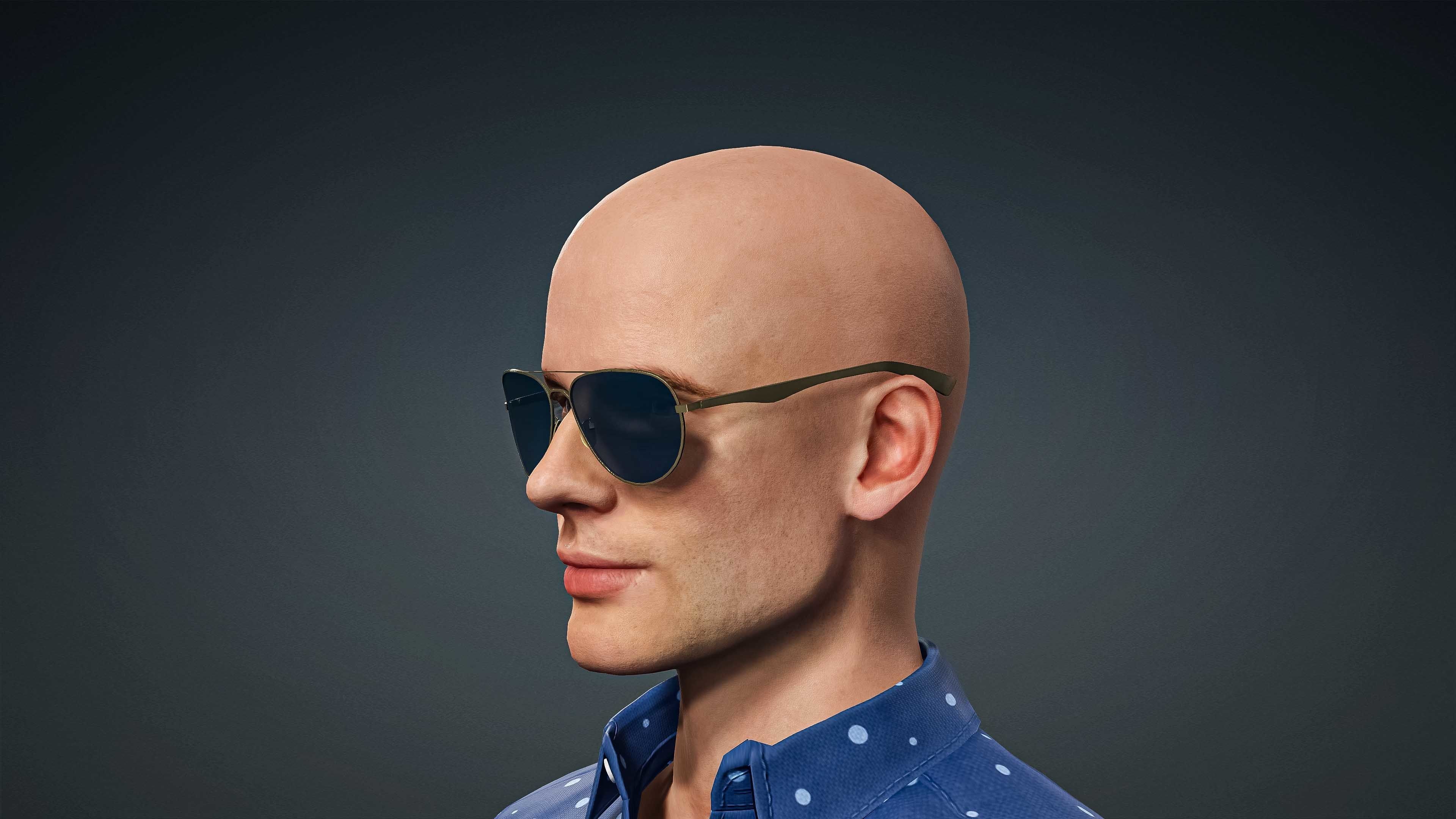 High Quality Male Casual Blue Shirt Low-poly 3D model_7