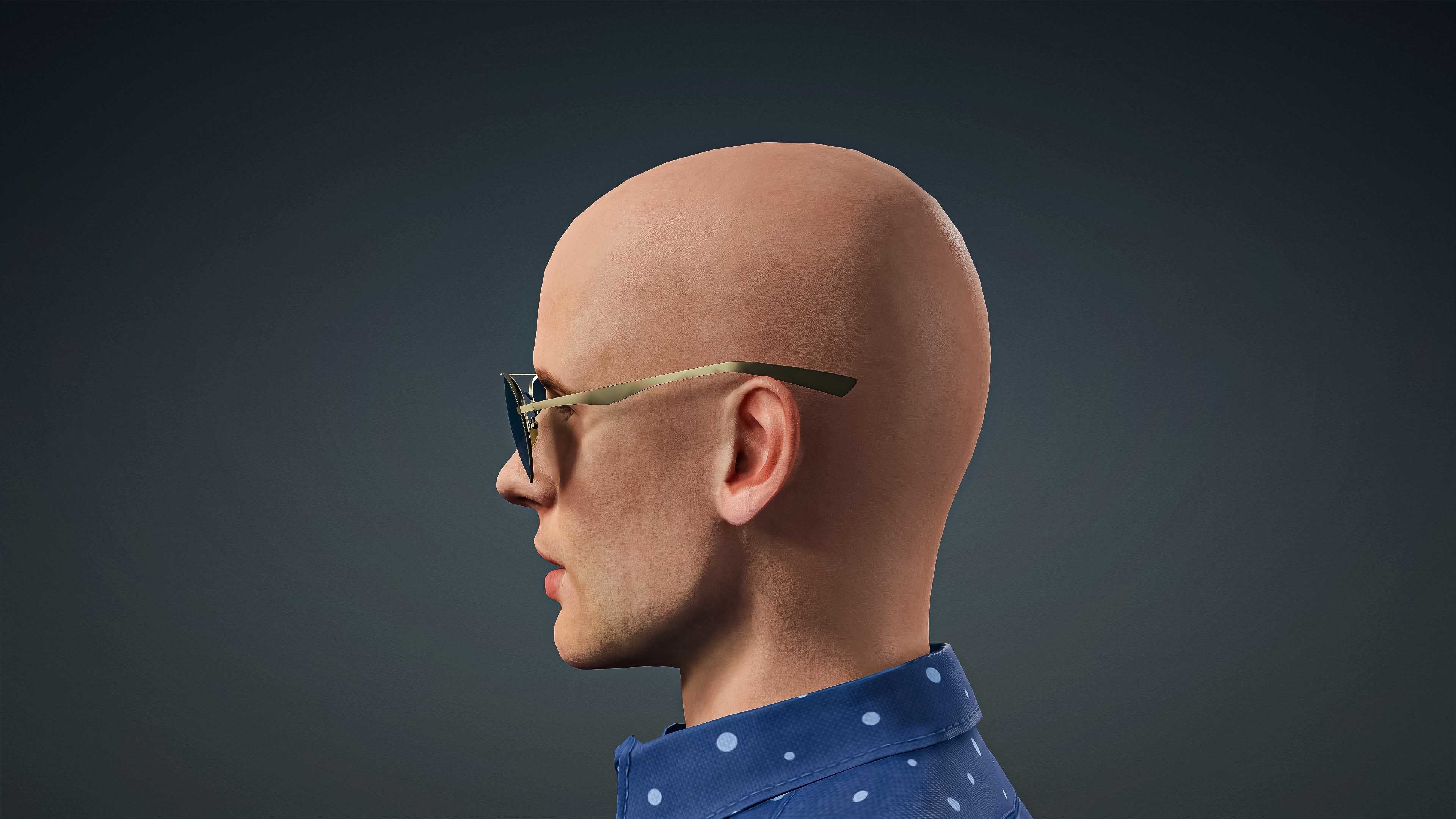 High Quality Male Casual Blue Shirt Low-poly 3D model_8