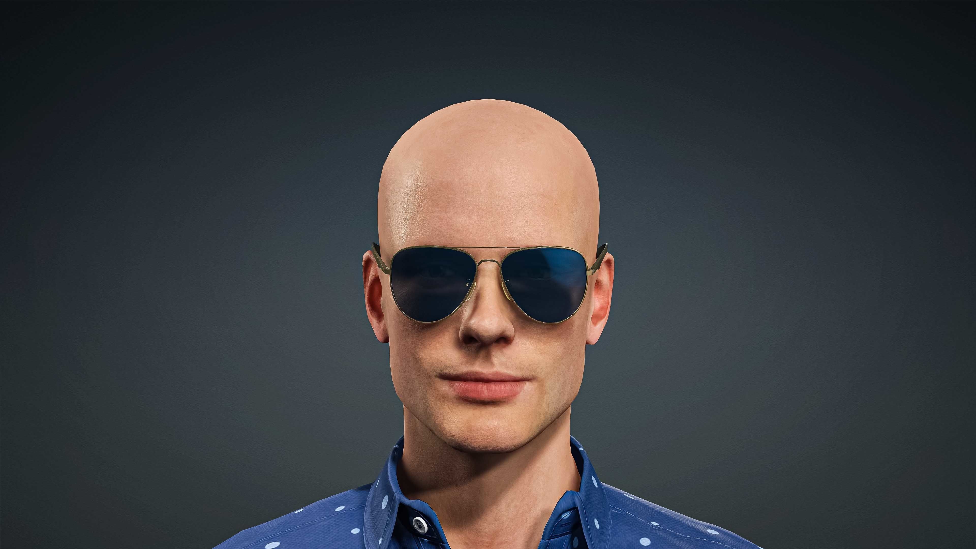 High Quality Male Casual Blue Shirt Low-poly 3D model_2