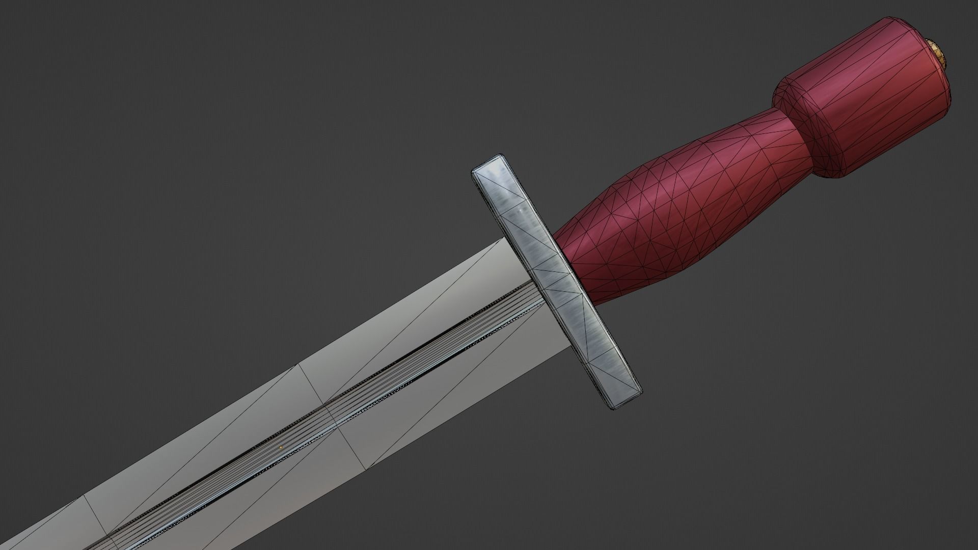 Caroling sword with Xyphos handle Low-poly 3D model_12