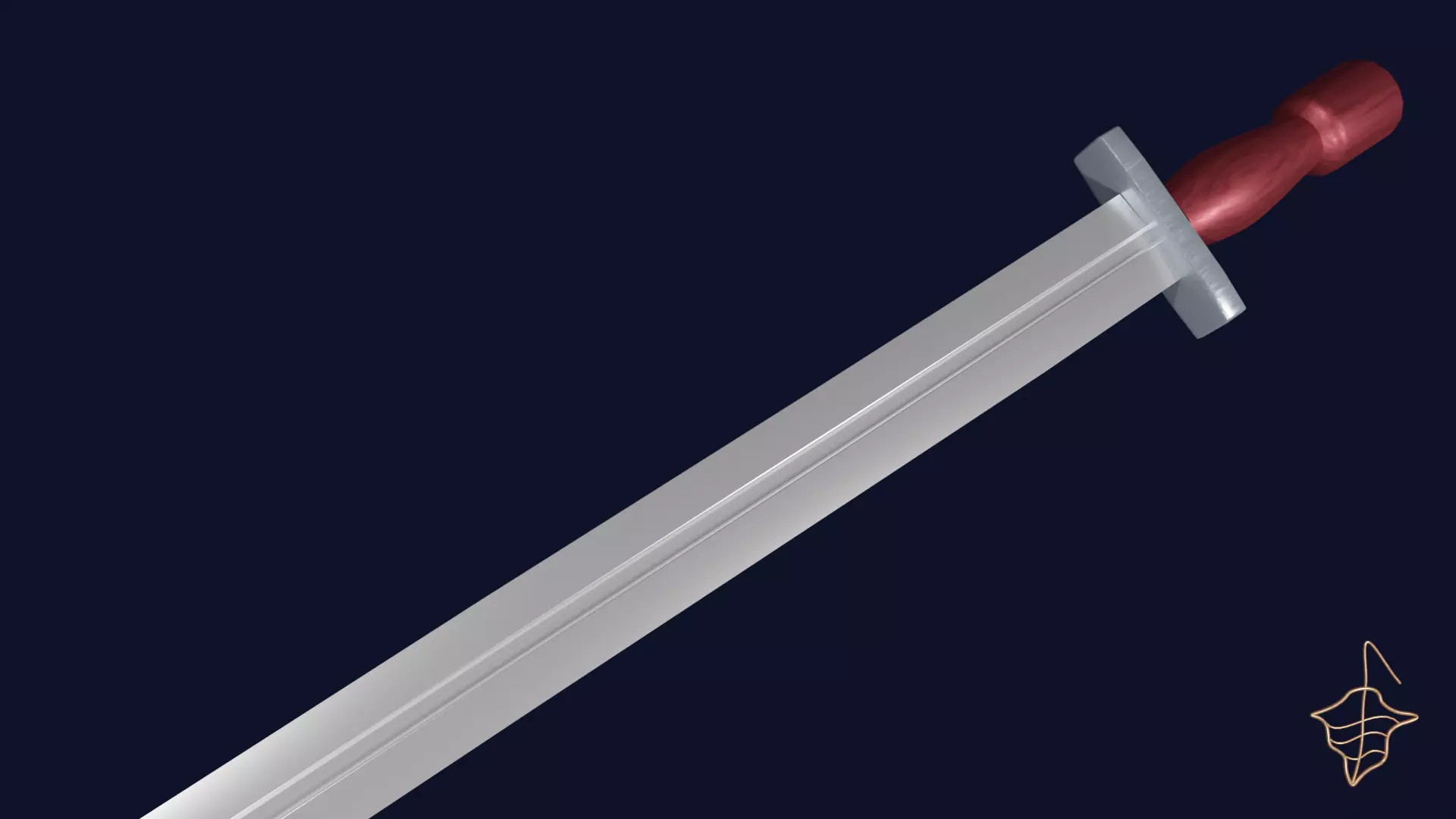 Caroling sword with Xyphos handle Low-poly 3D model_0