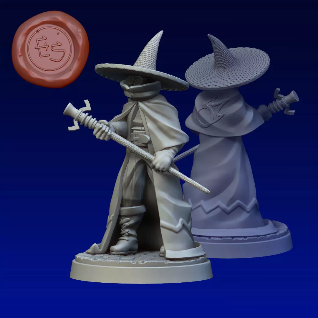 Black Mage - Final Fantasy Tactics - 32mm 3D Print Miniature 3D print model_0