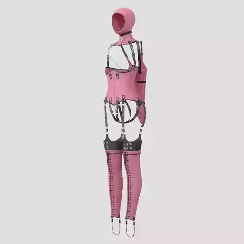 BDSM Pink restraint corset strap costume set Low-poly 3D model