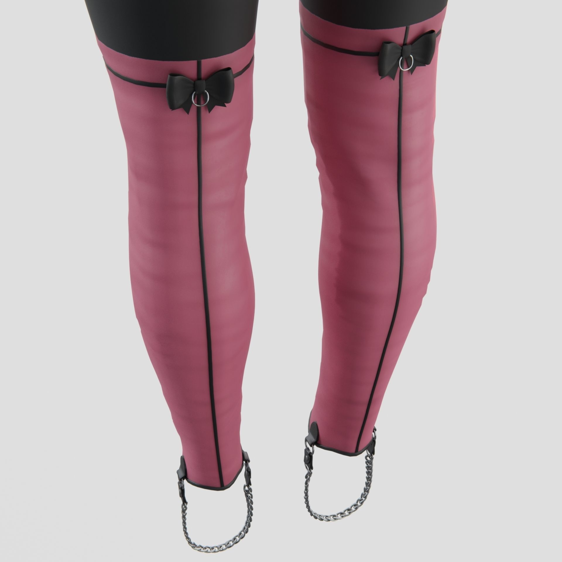 BDSM Pink restraint corset strap costume set Low-poly 3D model_10