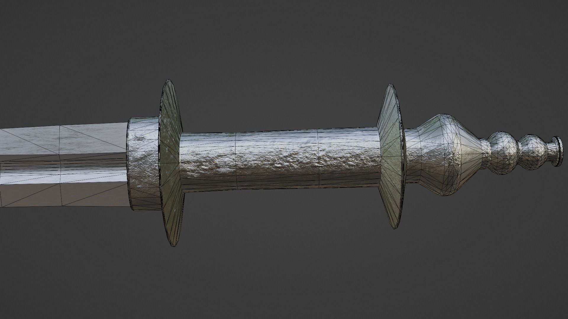 Excalibur sword with Khora handle Low-poly 3D model_12