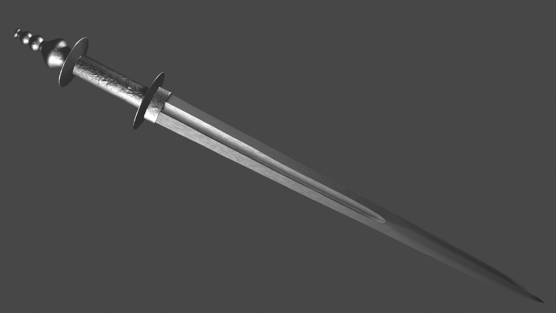 Excalibur sword with Khora handle Low-poly 3D model_1