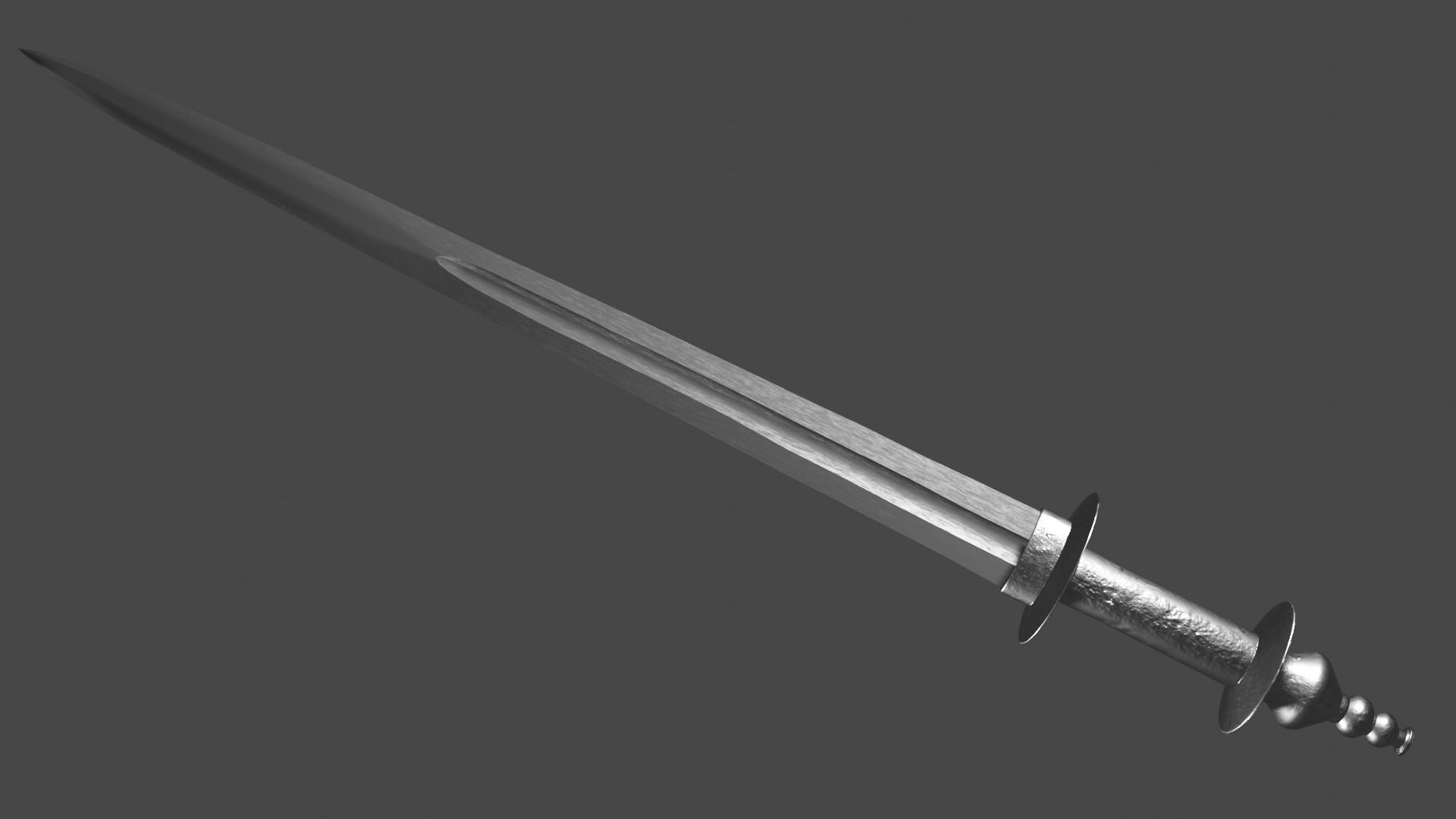 Excalibur sword with Khora handle Low-poly 3D model_3