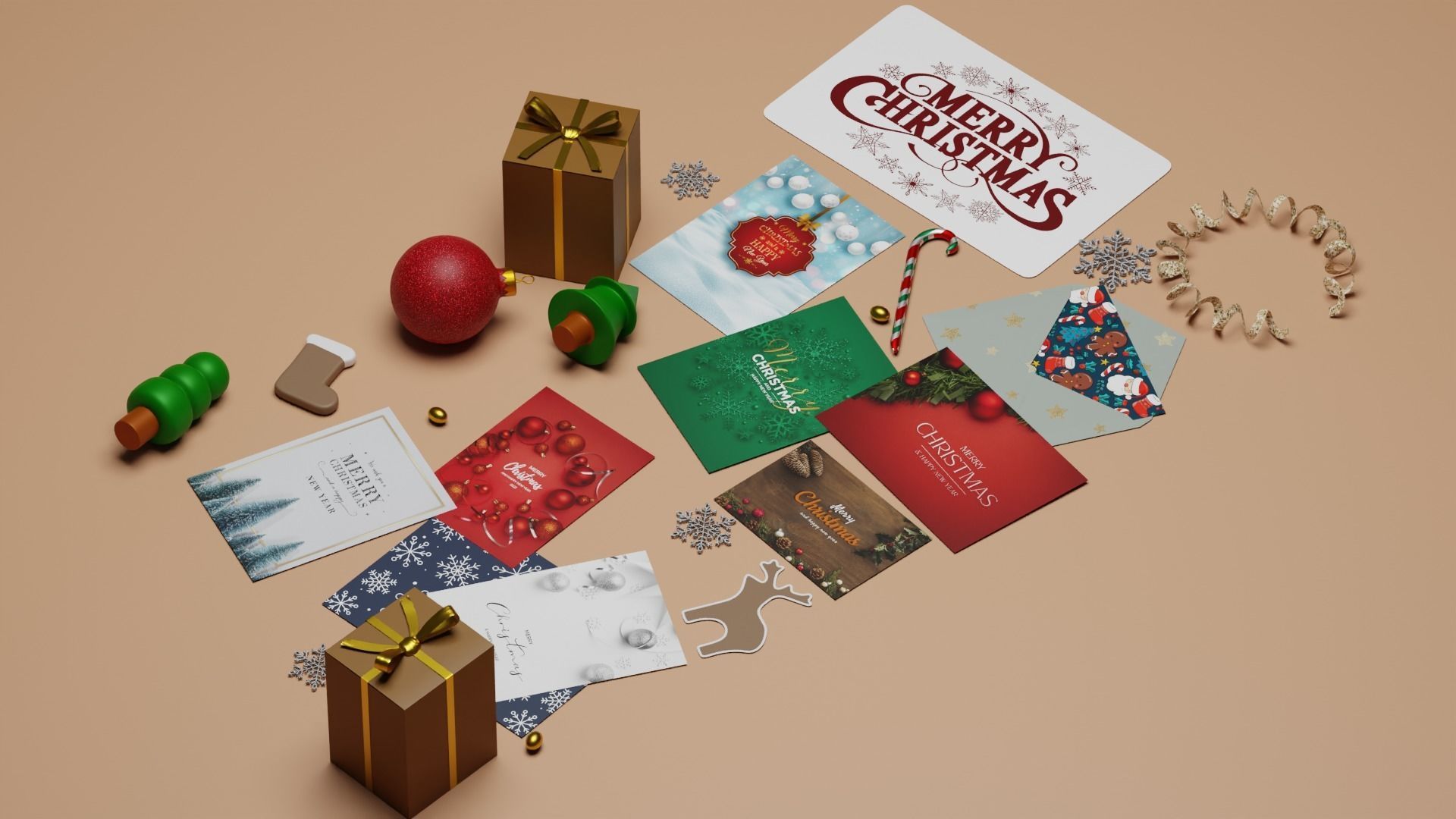 Christmas Decoration Set 3D model_1