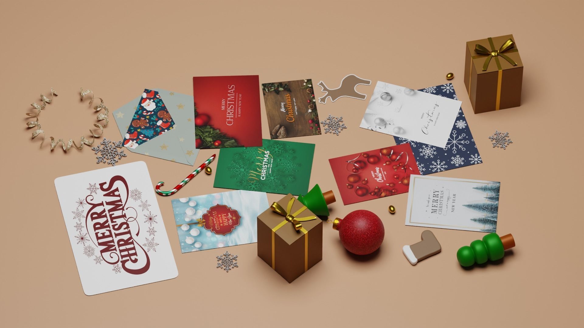 Christmas Decoration Set 3D model_3