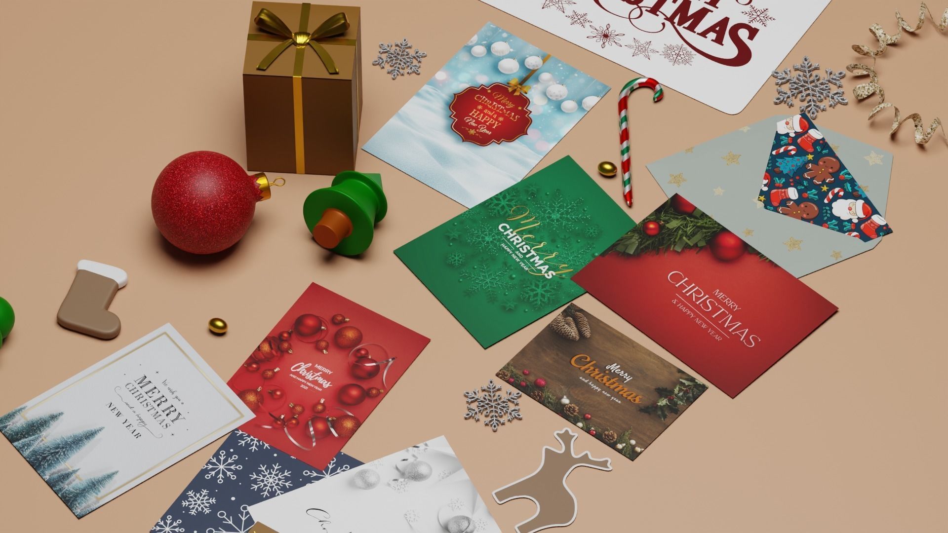 Christmas Decoration Set 3D model_4