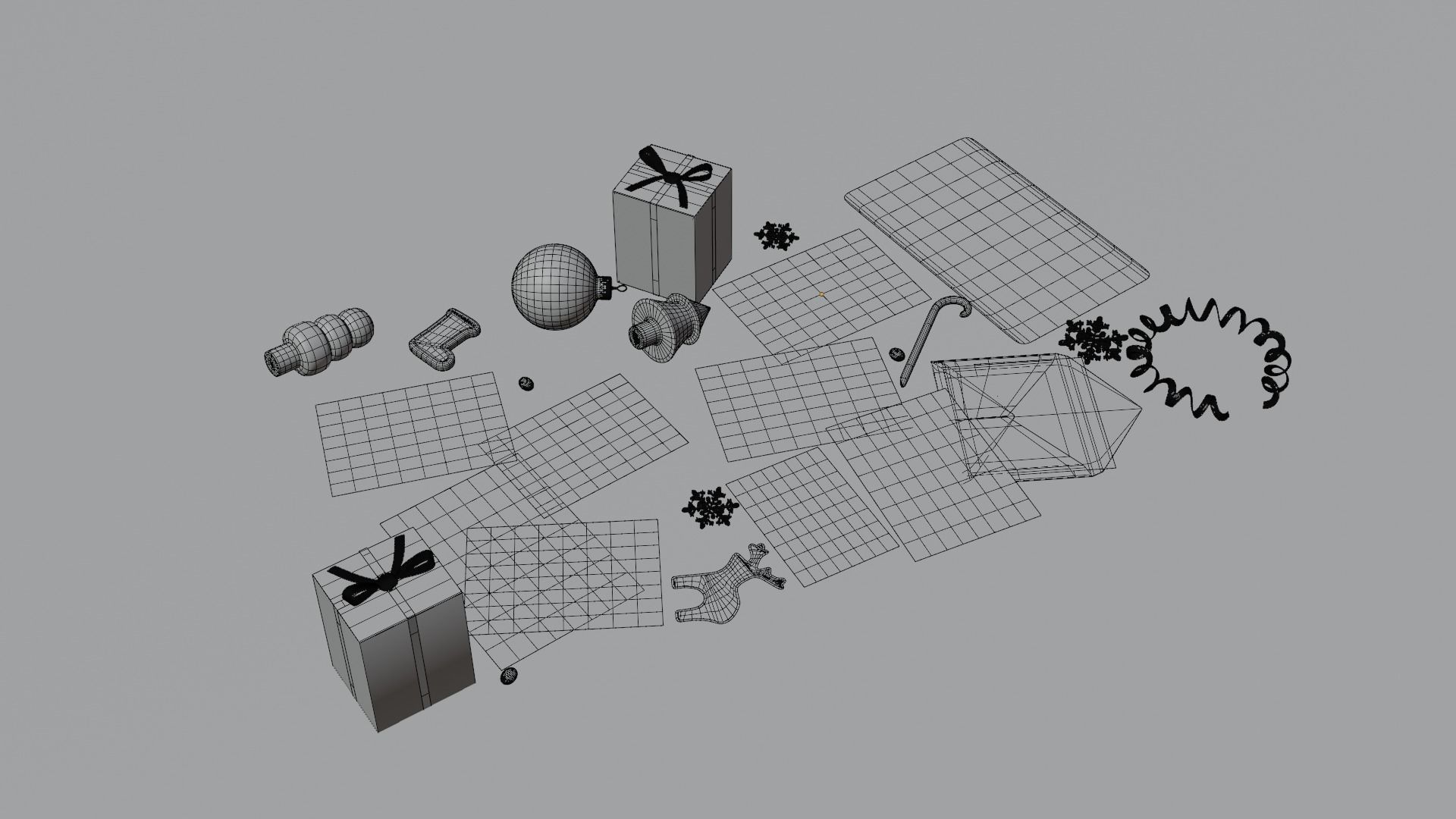 Christmas Decoration Set 3D model_13