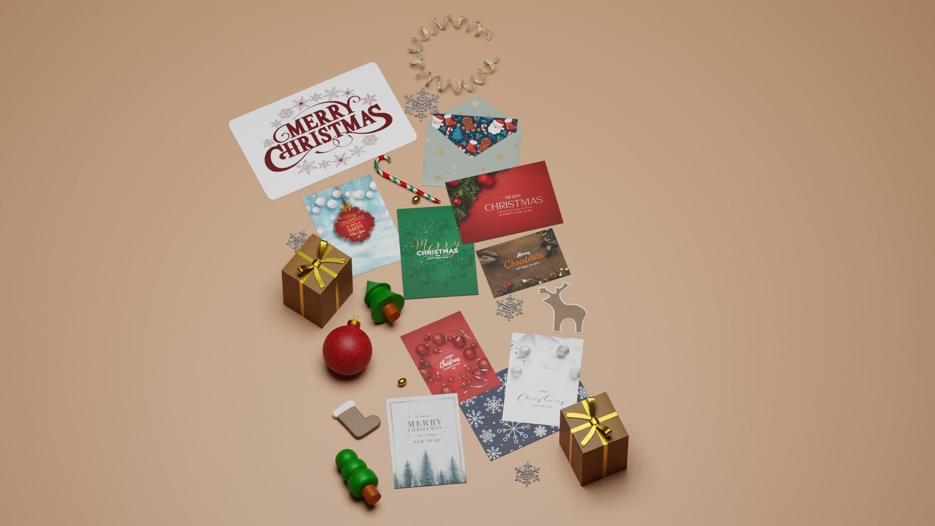 Christmas Decoration Set 3D model_2