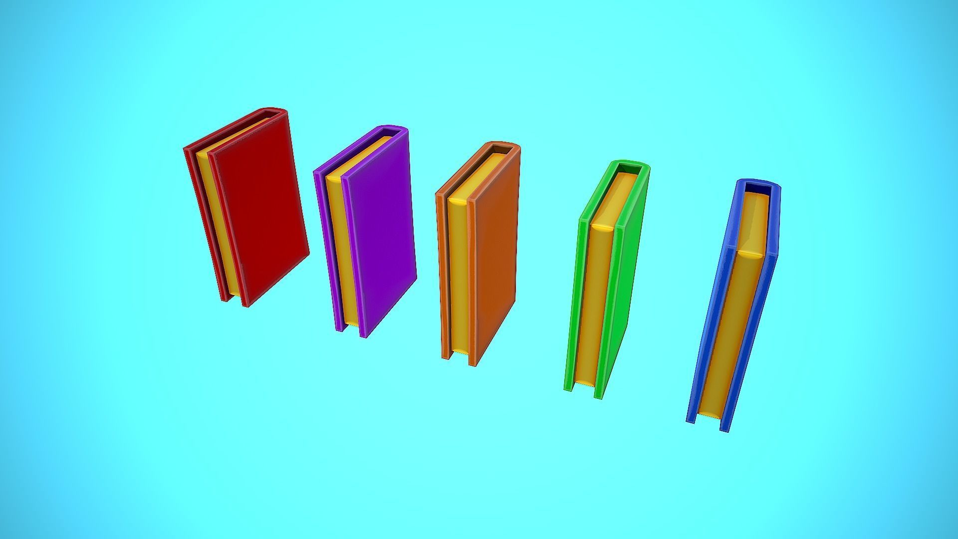 PILE OF BOOKS - BOOK CARTOON STYLIZED Low-poly 3D model_17