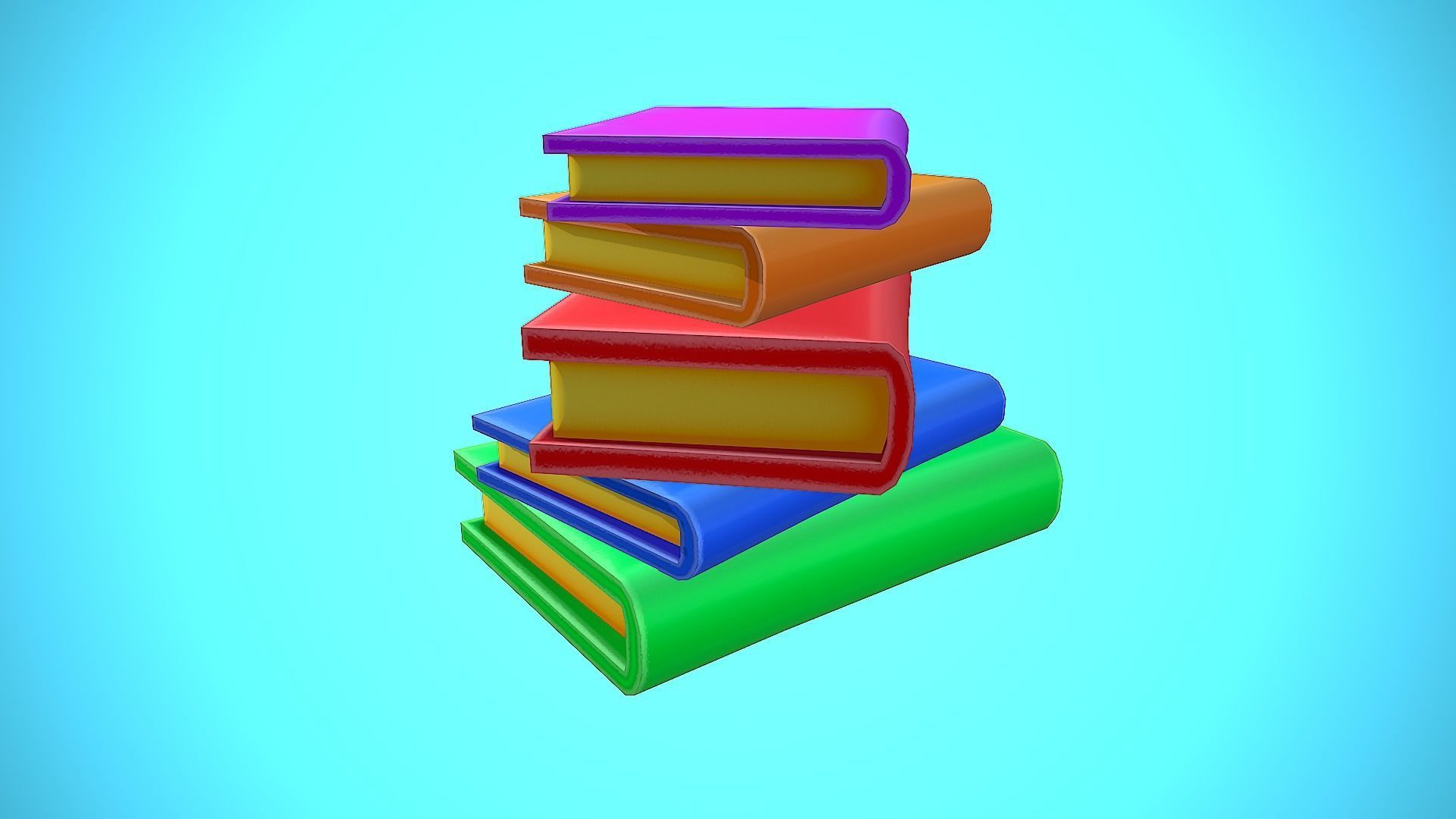 PILE OF BOOKS - BOOK CARTOON STYLIZED Low-poly 3D model_15