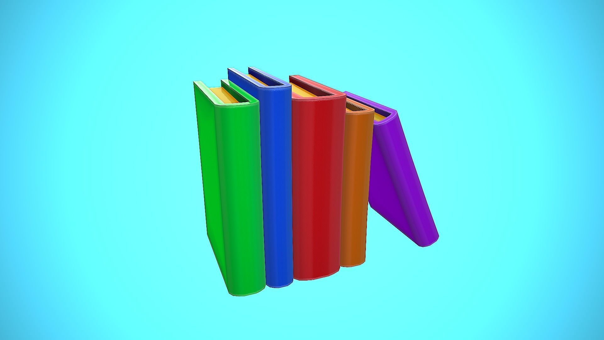 PILE OF BOOKS - BOOK CARTOON STYLIZED Low-poly 3D model_14