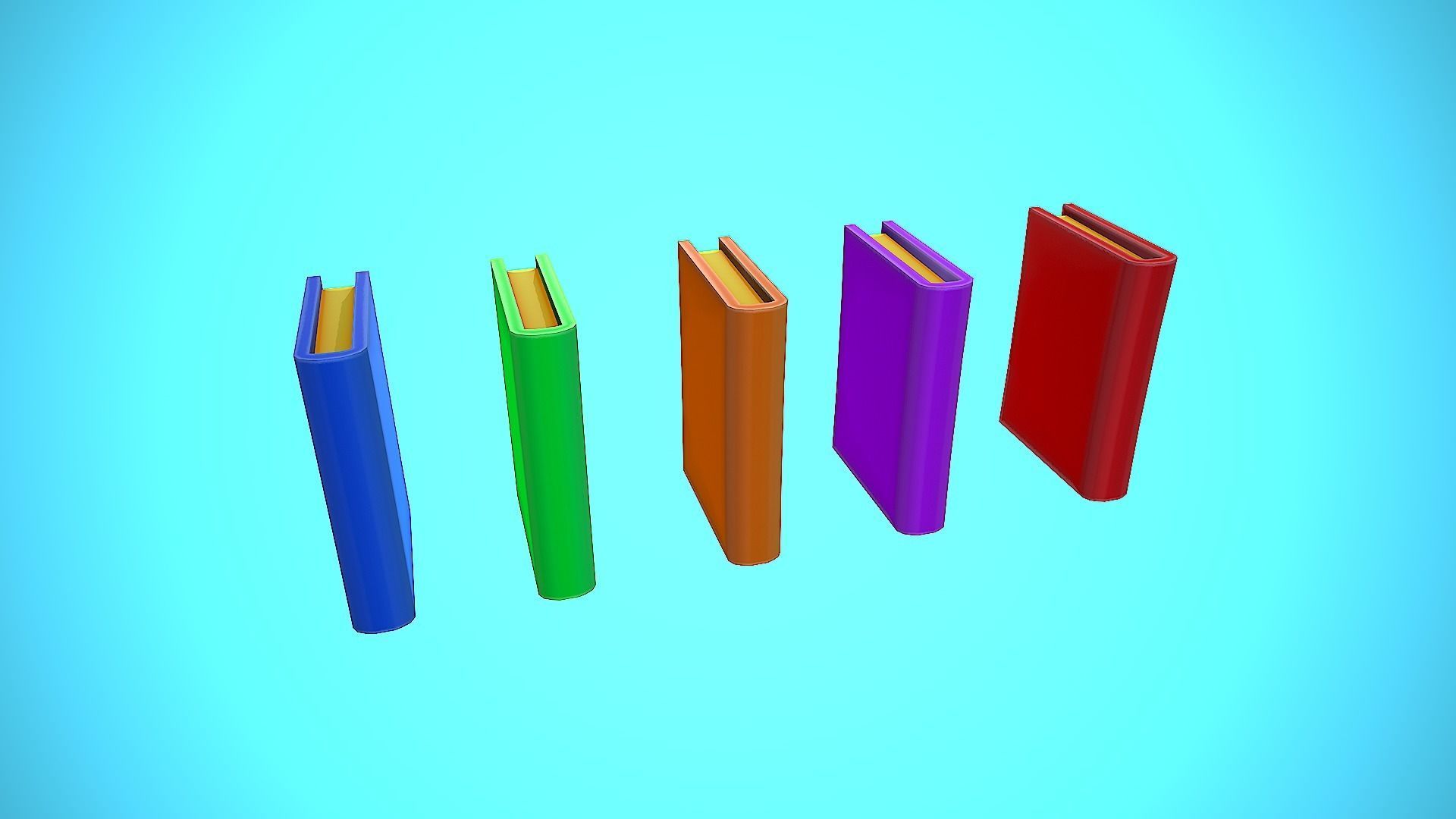 PILE OF BOOKS - BOOK CARTOON STYLIZED Low-poly 3D model_16
