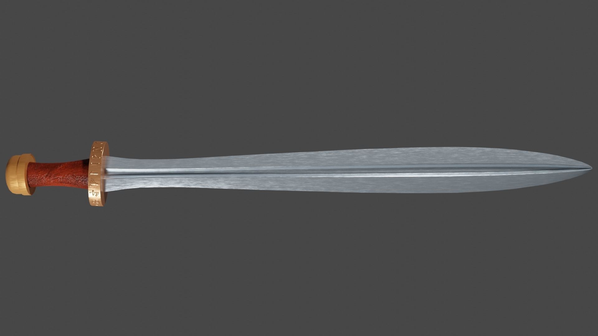 Xyphos sword with Spatha handle Low-poly 3D model_5