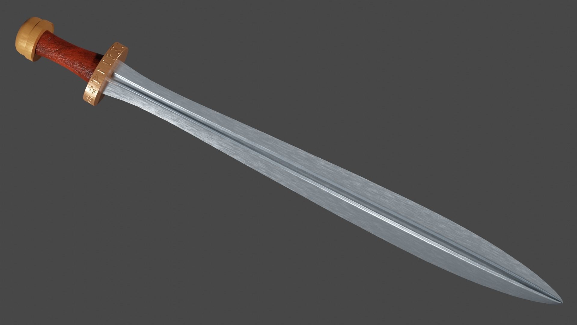 Xyphos sword with Spatha handle Low-poly 3D model_1