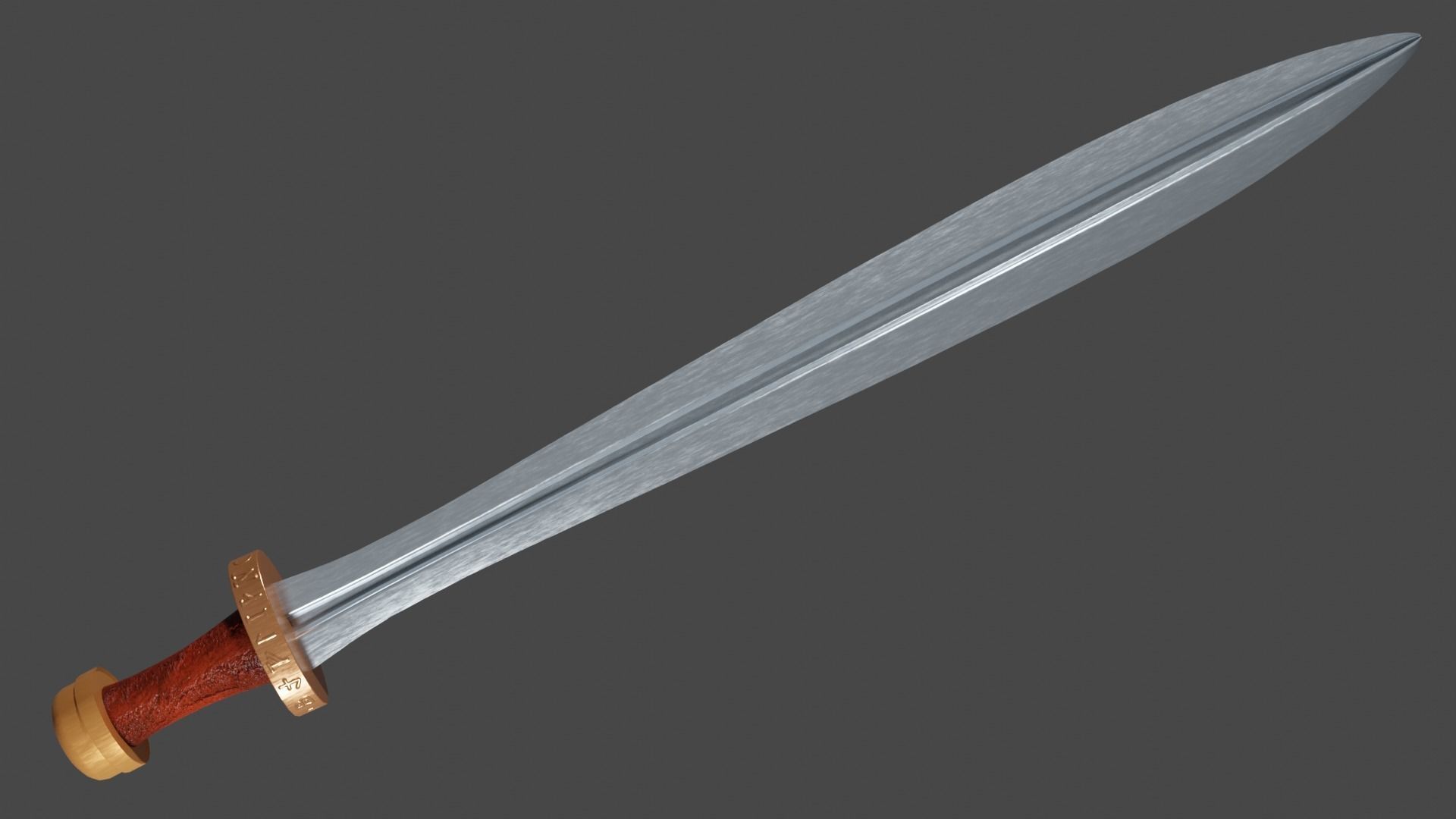 Xyphos sword with Spatha handle Low-poly 3D model_2