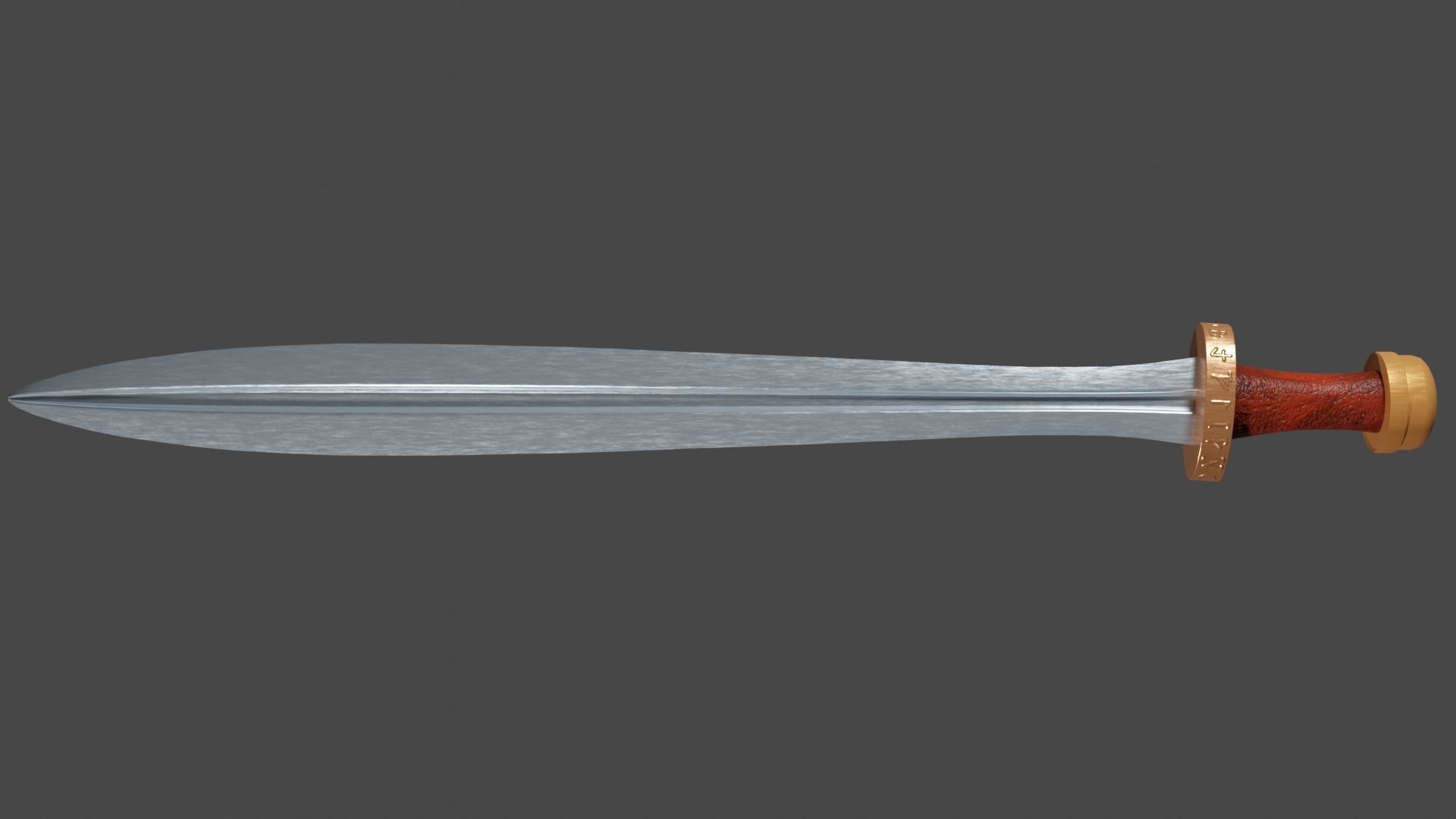 Xyphos sword with Spatha handle Low-poly 3D model_4