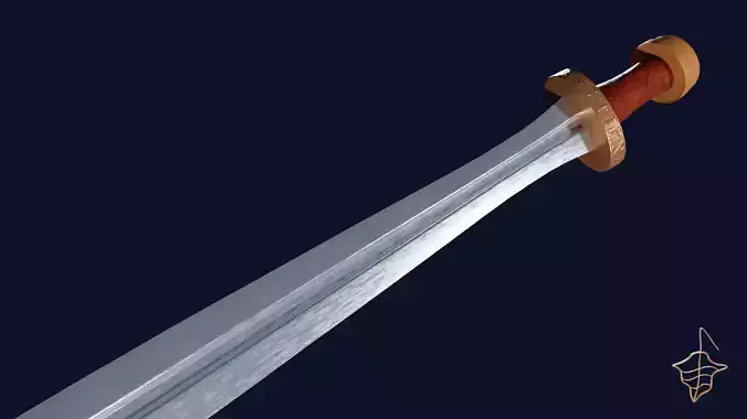 Xyphos sword with Spatha handle Low-poly 3D model