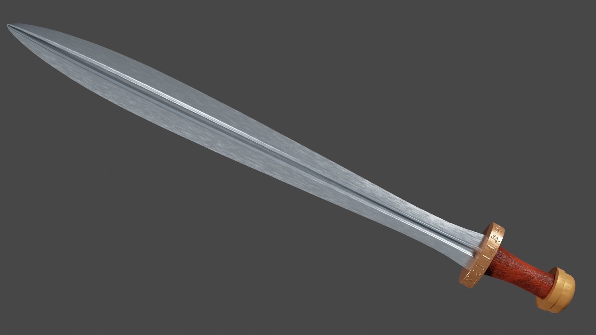 Xyphos sword with Spatha handle Low-poly 3D model_3