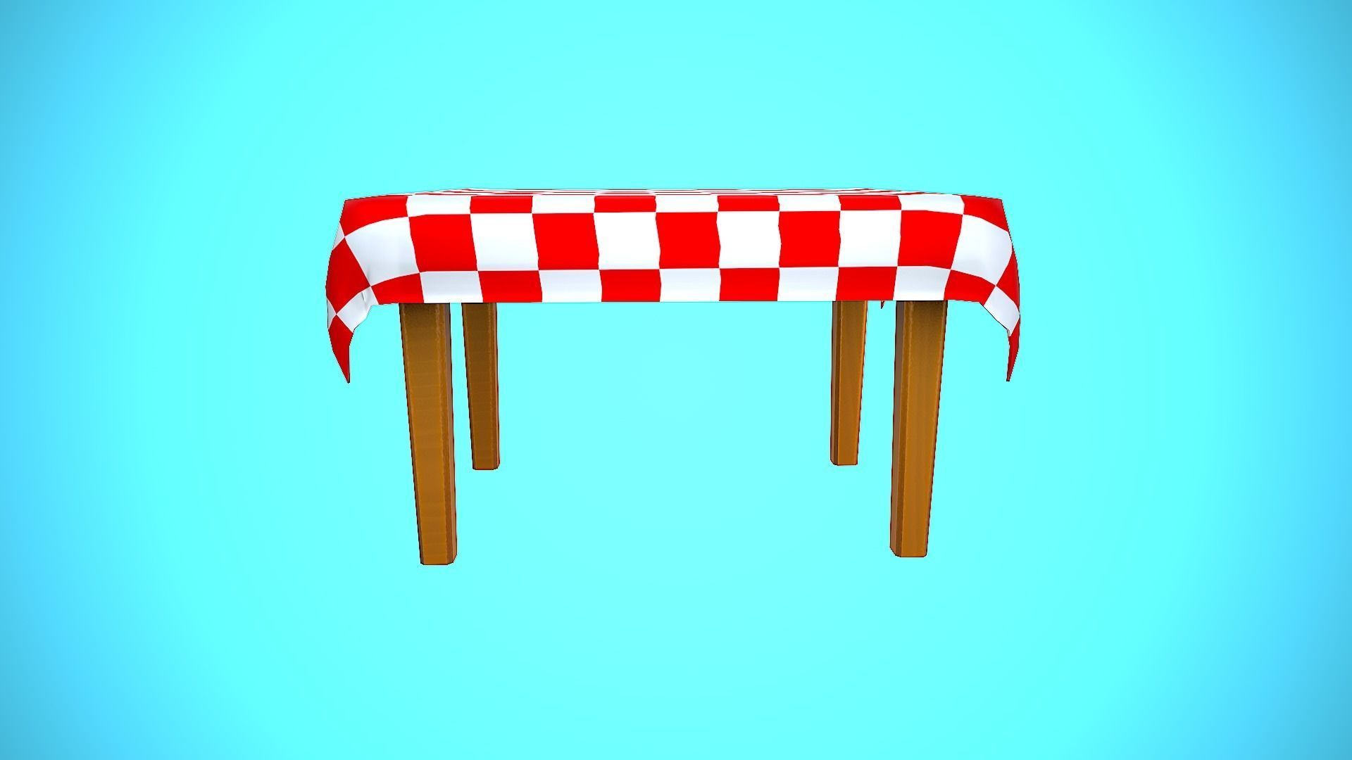 TABLE 01 TABLECLOTH FURNITURE CARTOON STYLIZED  Low-poly 3D model_9