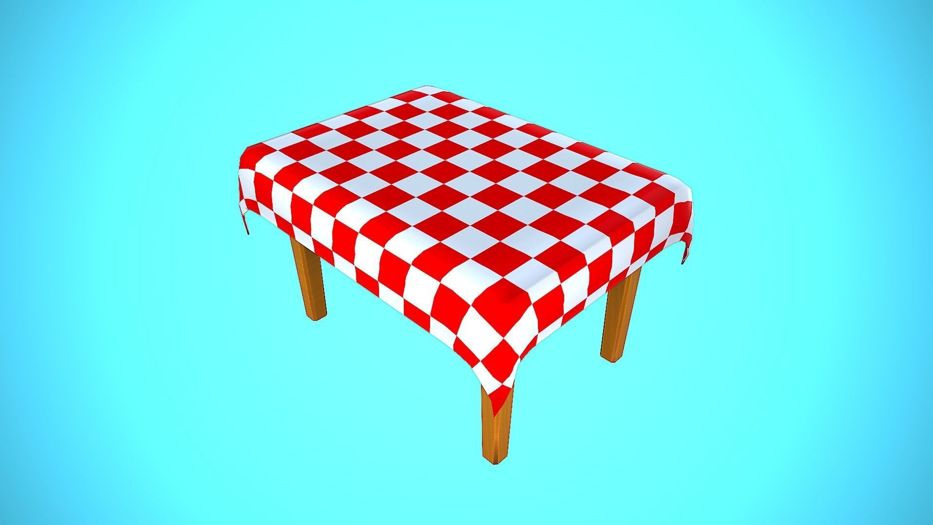 TABLE 01 TABLECLOTH FURNITURE CARTOON STYLIZED  Low-poly 3D model_12