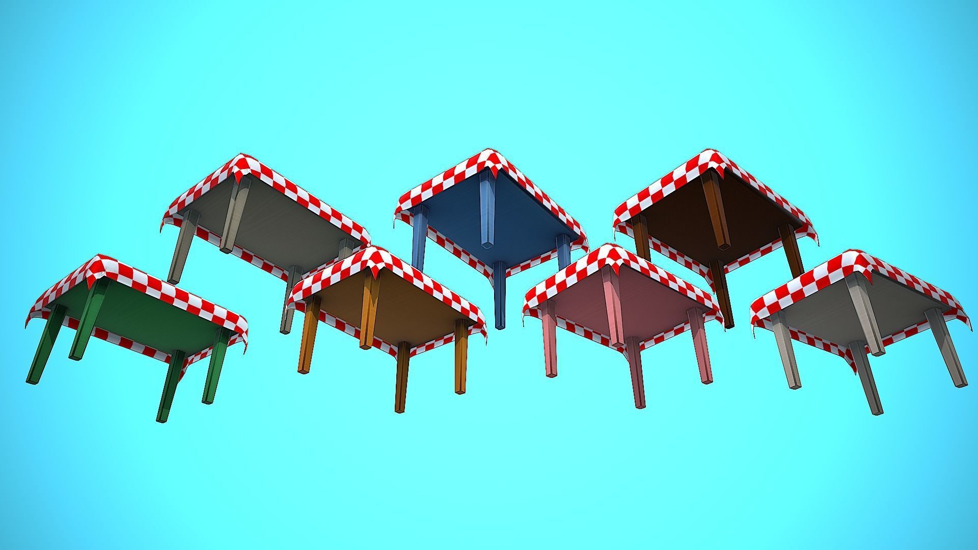 TABLE 01 TABLECLOTH FURNITURE CARTOON STYLIZED  Low-poly 3D model_7