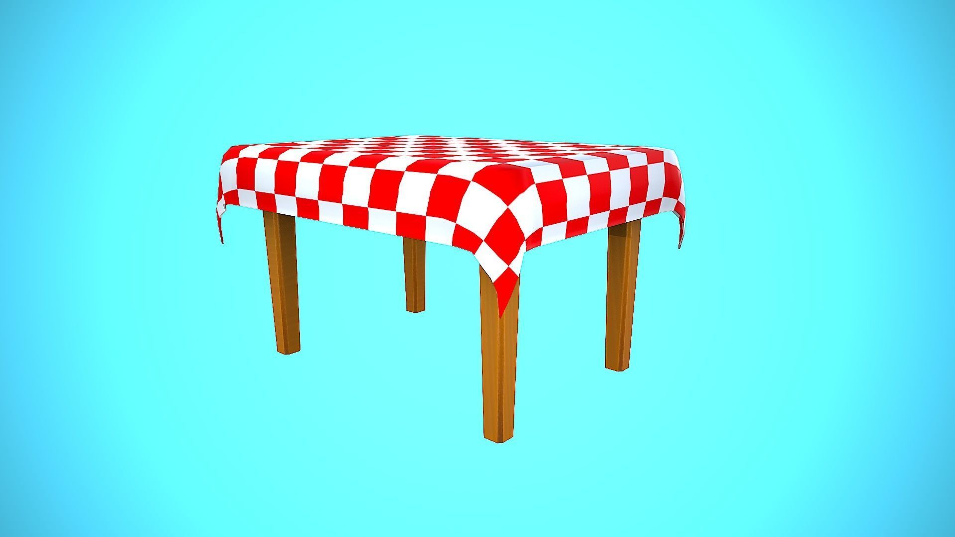 TABLE 01 TABLECLOTH FURNITURE CARTOON STYLIZED  Low-poly 3D model_10
