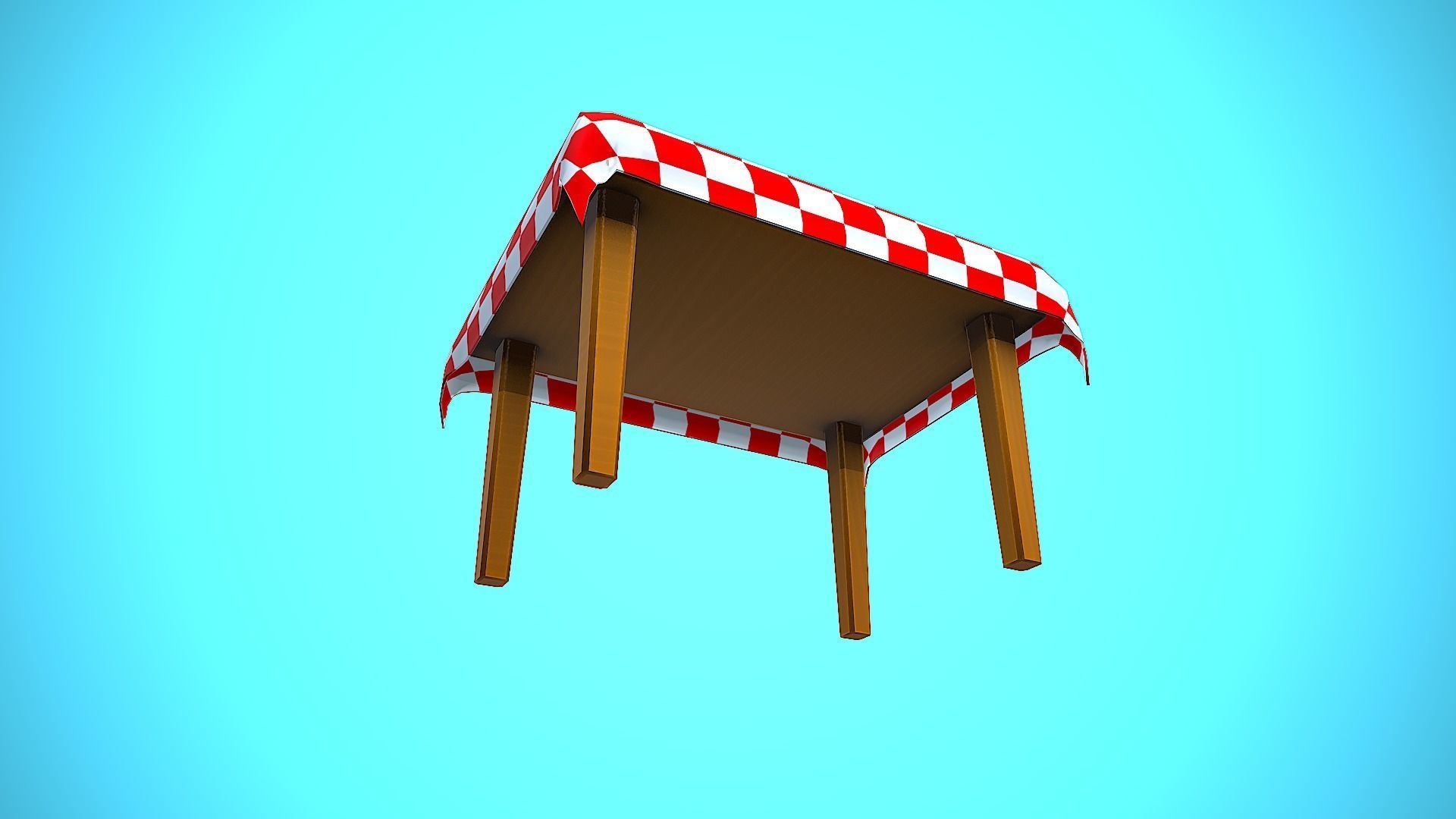 TABLE 01 TABLECLOTH FURNITURE CARTOON STYLIZED  Low-poly 3D model_13