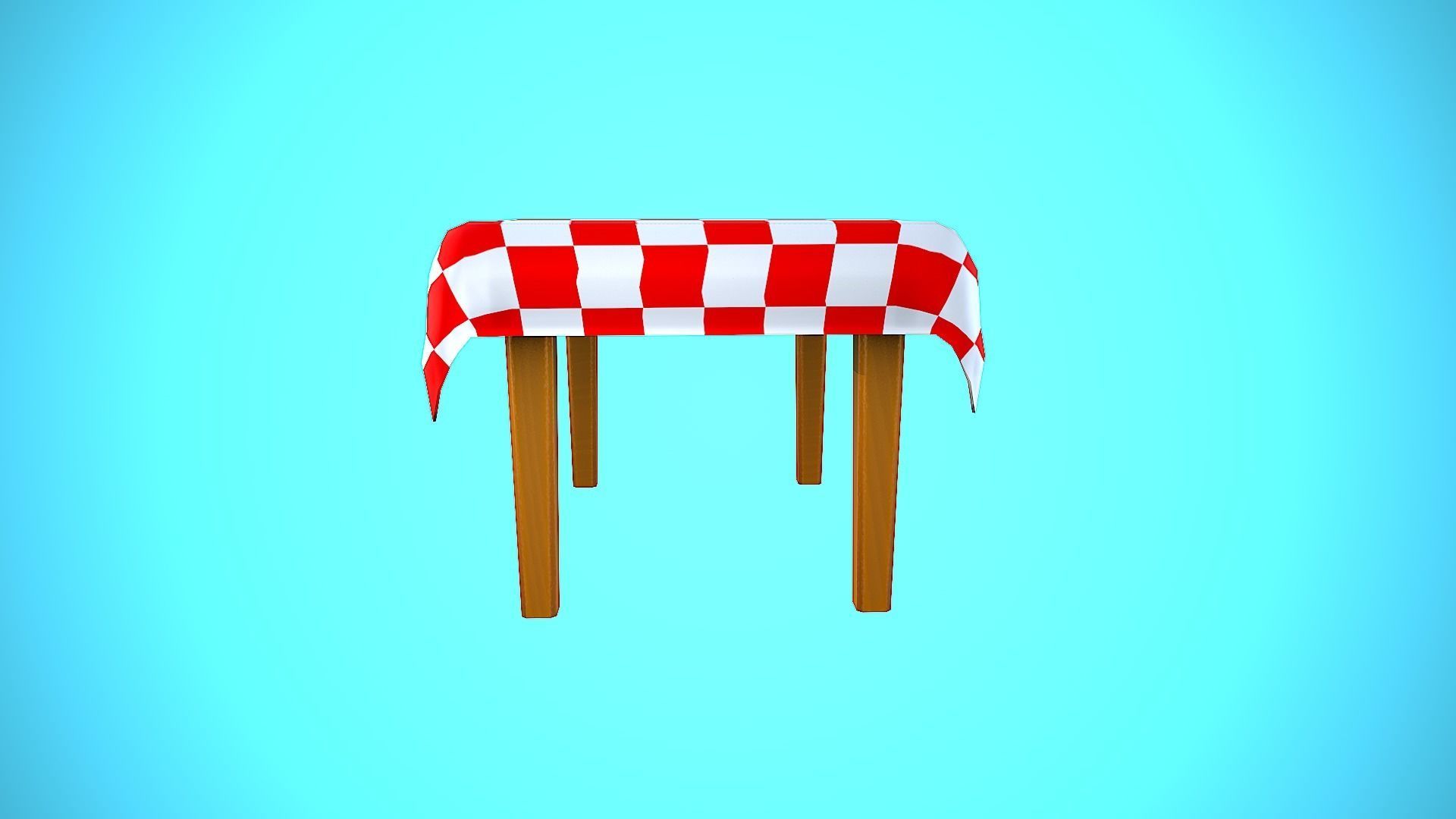 TABLE 01 TABLECLOTH FURNITURE CARTOON STYLIZED  Low-poly 3D model_11