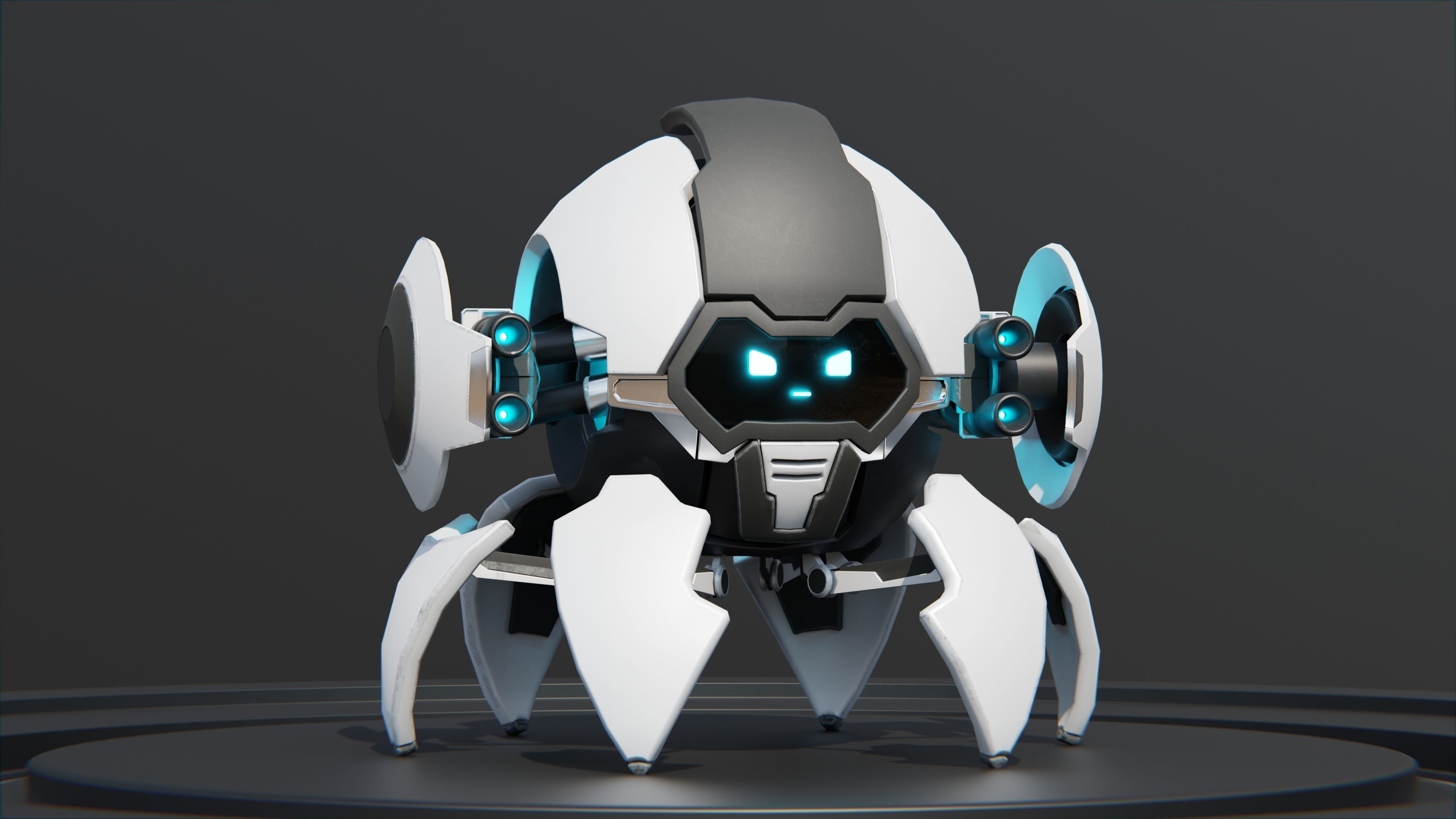 Spider Robot Low-poly 3D model_2