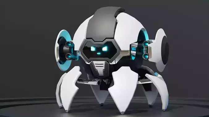 Spider Robot Low-poly 3D model