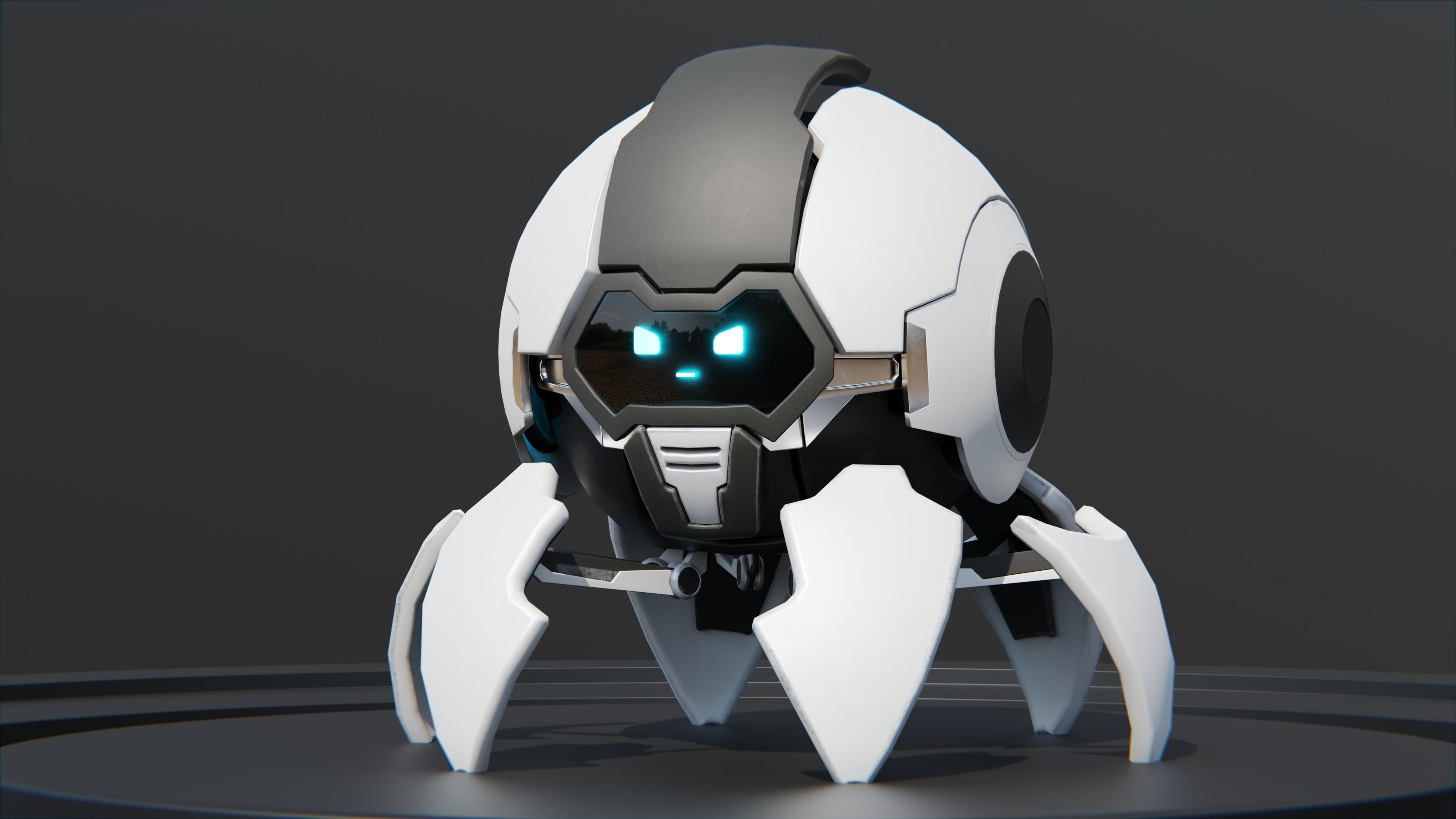 Spider Robot Low-poly 3D model_3