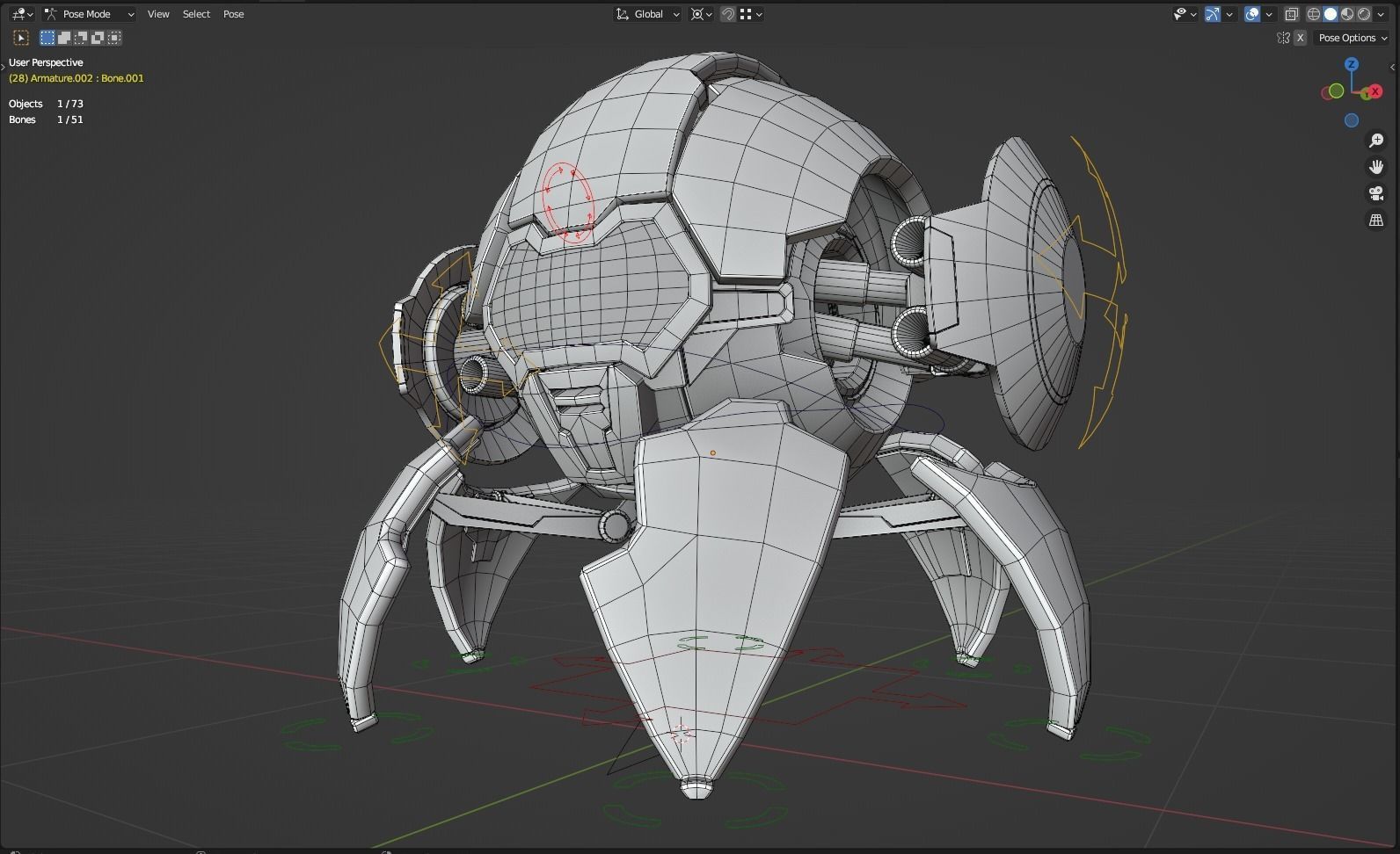 Spider Robot Low-poly 3D model_6
