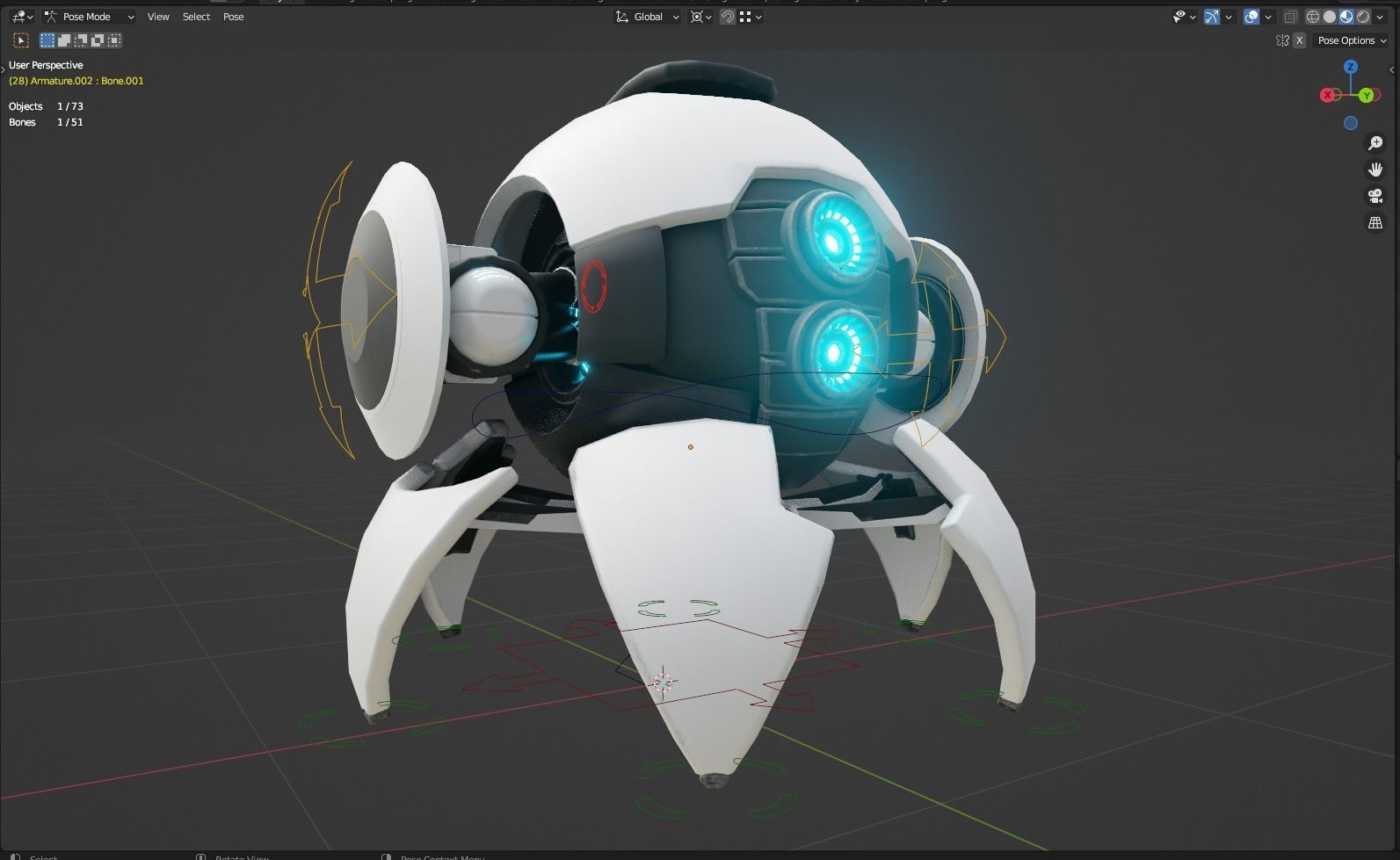 Spider Robot Low-poly 3D model_5