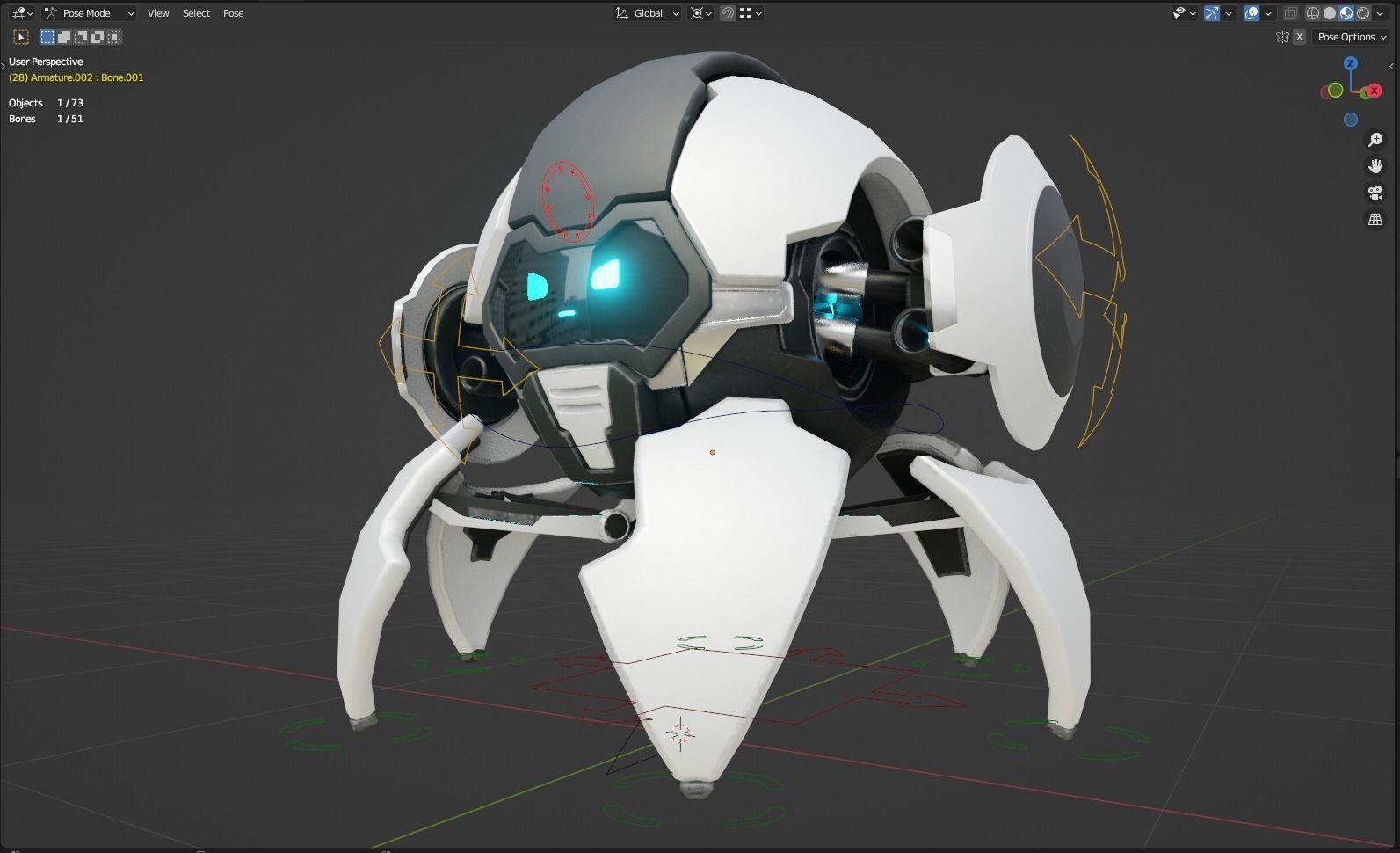 Spider Robot Low-poly 3D model_4