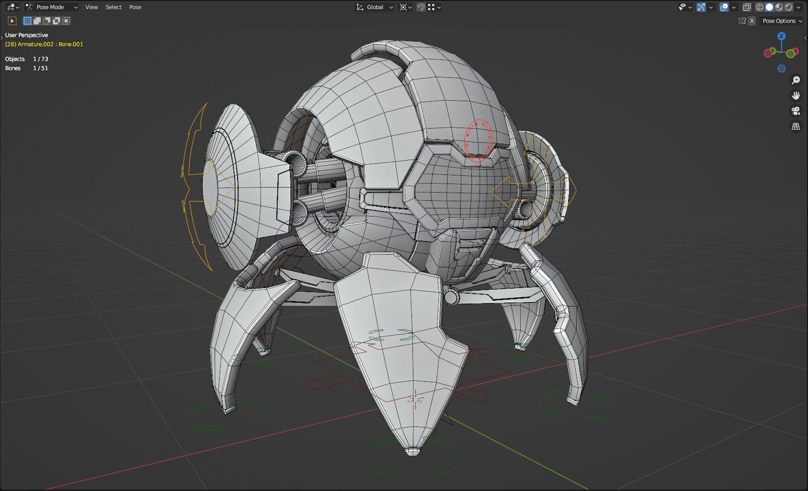 Spider Robot Low-poly 3D model_7