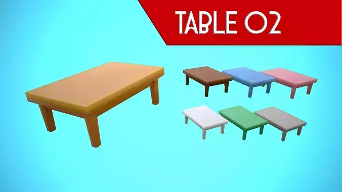 TABLE 02 FURNITURE CARTOON STYLIZED
