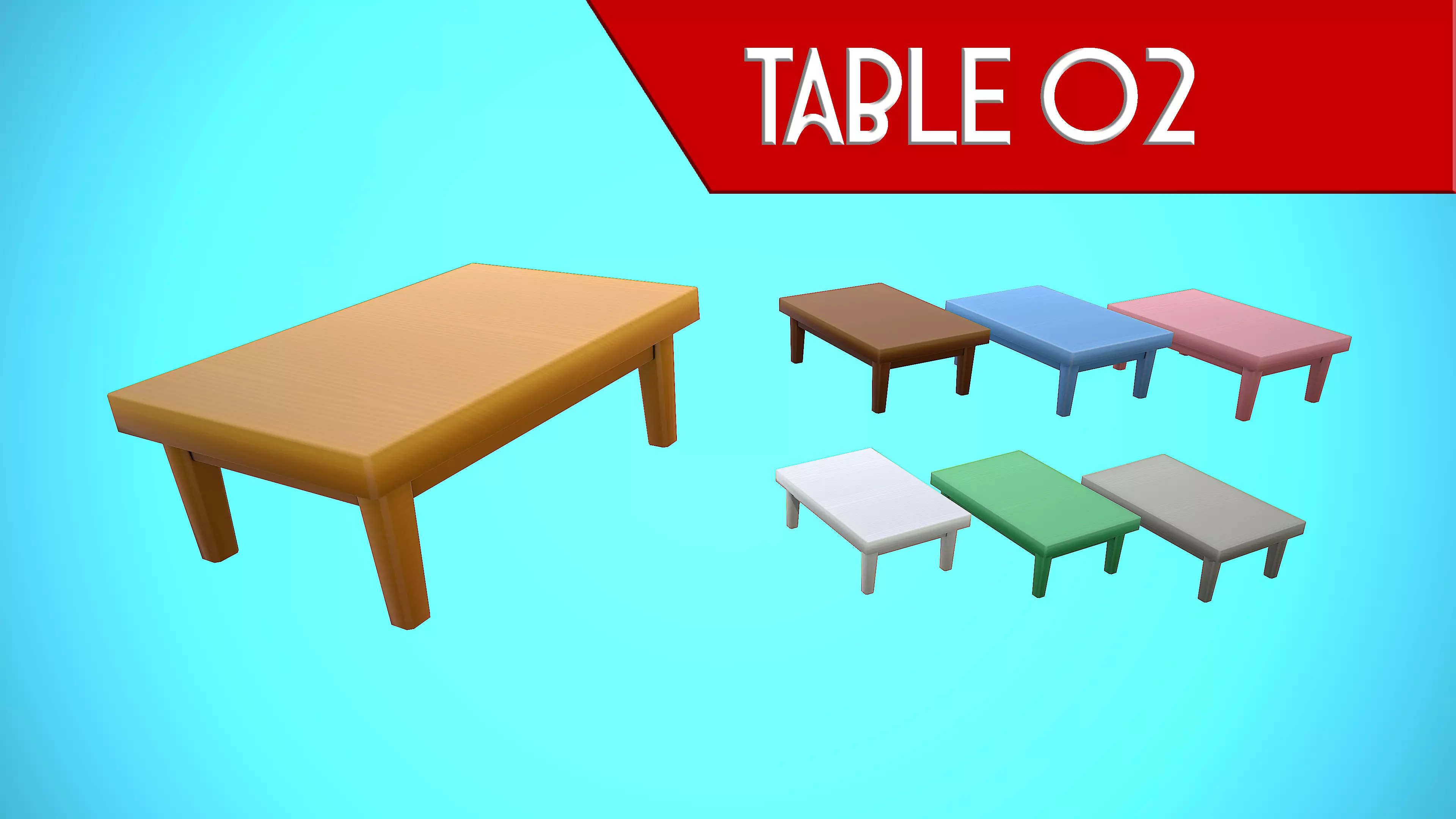 TABLE 02 FURNITURE CARTOON STYLIZED Low-poly 3D model_0