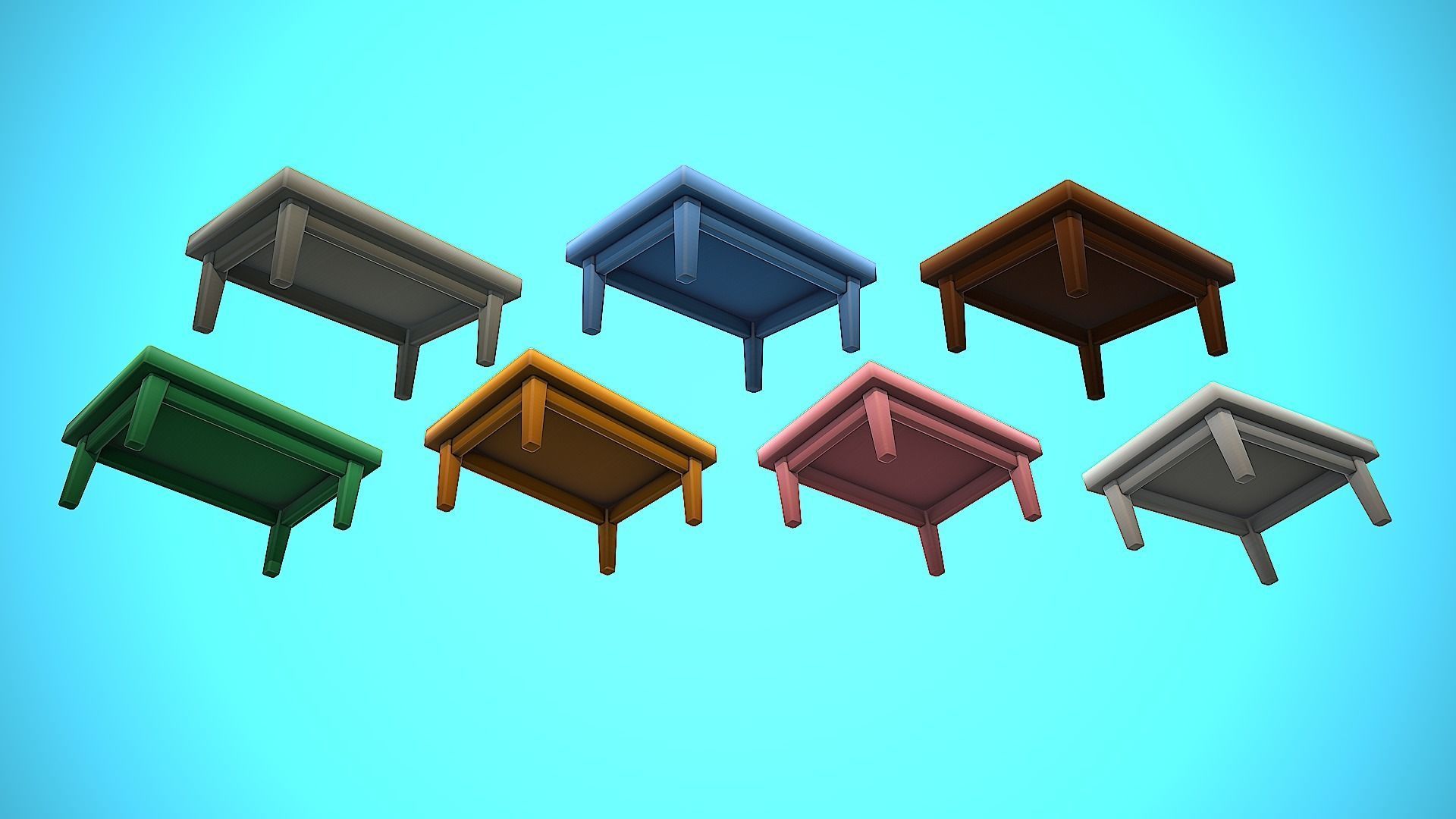TABLE 02 FURNITURE CARTOON STYLIZED Low-poly 3D model_6