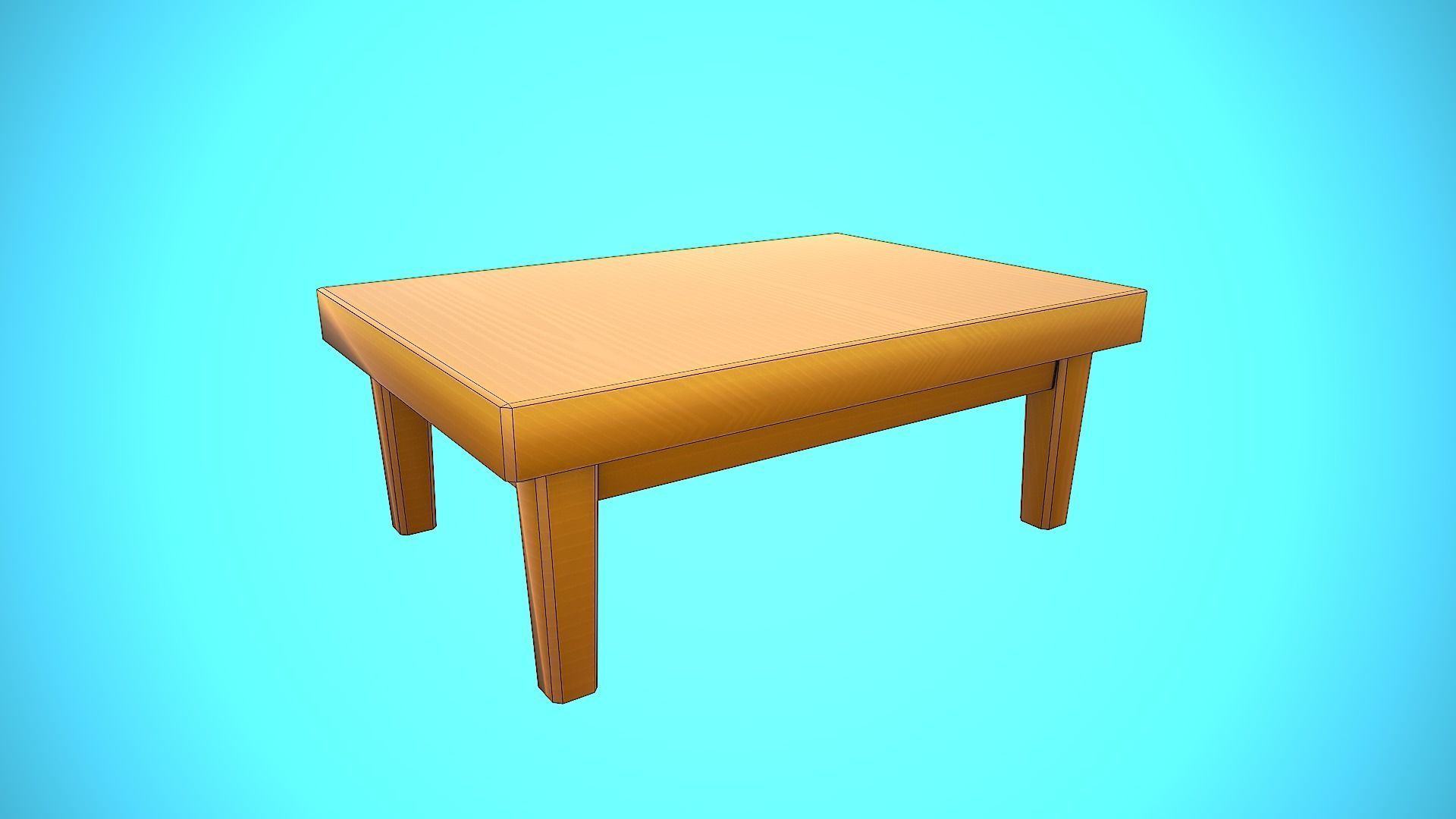 TABLE 02 FURNITURE CARTOON STYLIZED Low-poly 3D model_8