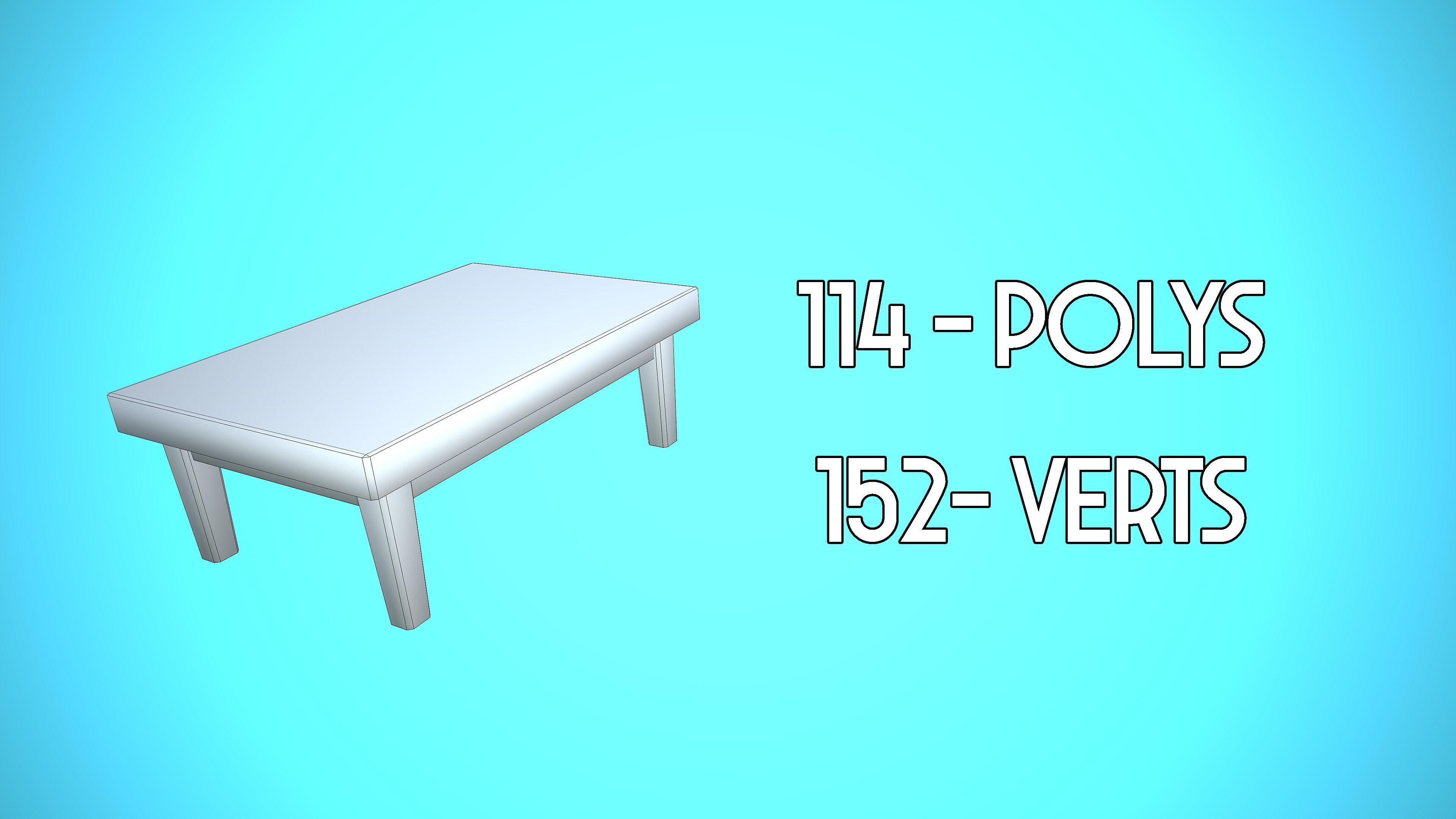 TABLE 02 FURNITURE CARTOON STYLIZED Low-poly 3D model_2