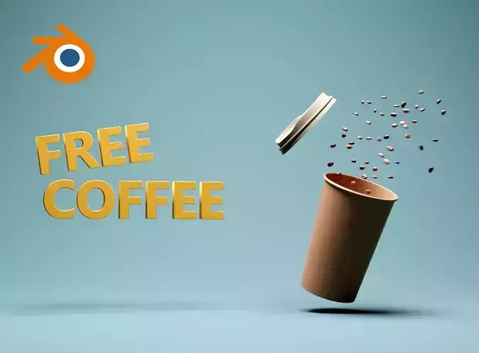 Coffee cup 3D product animation Blender template 3D model