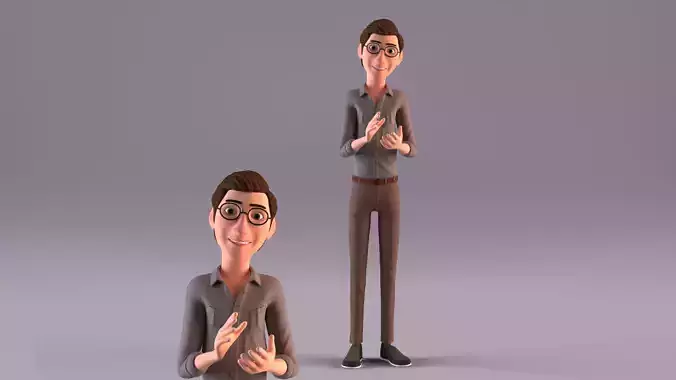 Young Man - Rigged Low-poly 3D model