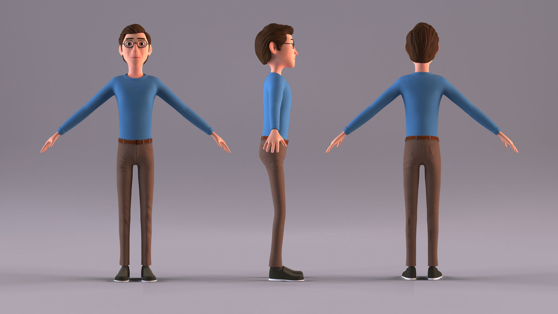 Young Man - Rigged Low-poly 3D model_4